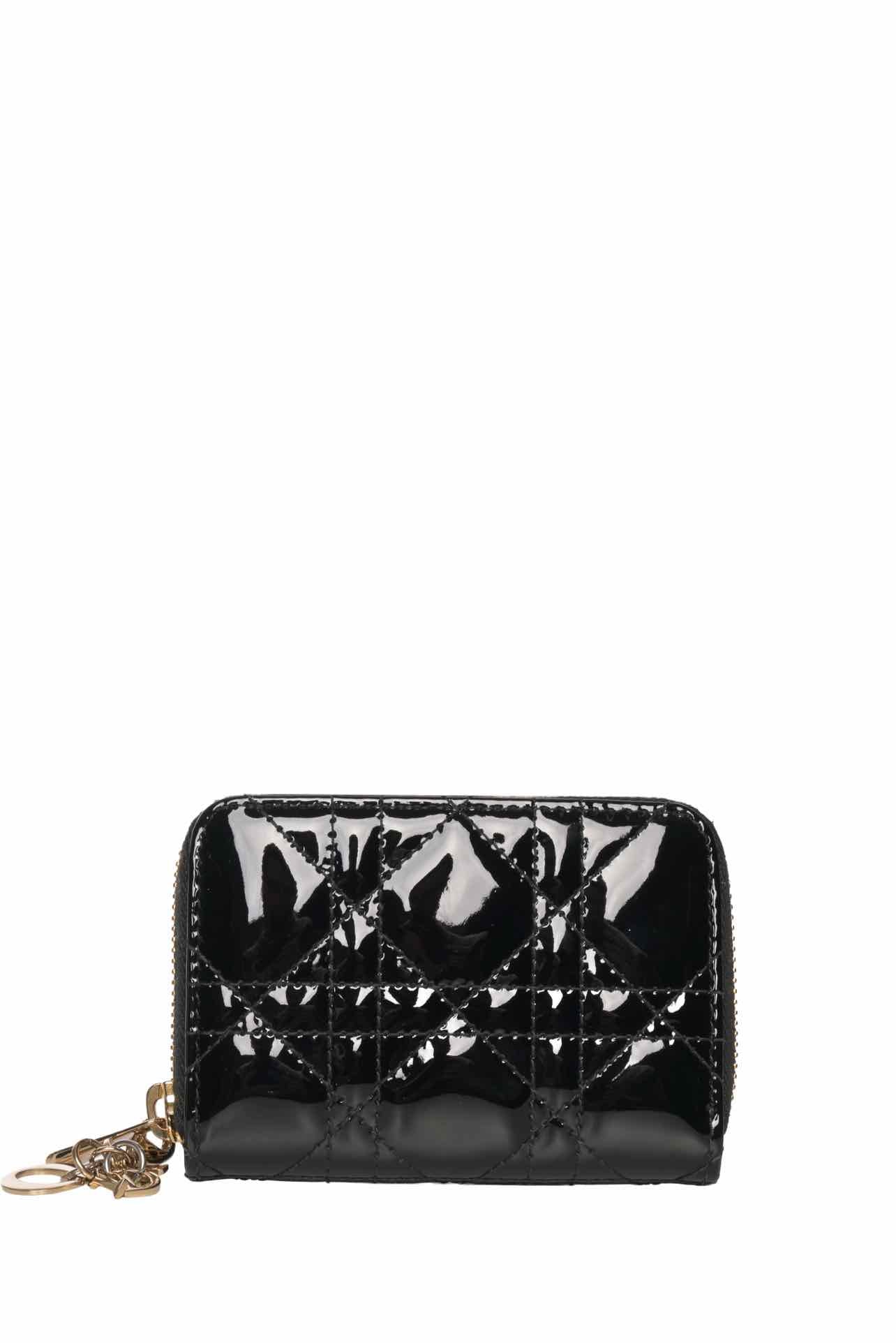 Dior Size 2023 Connage Quilted Patent Lady Dior Multicard Holder Wallet - Image 2