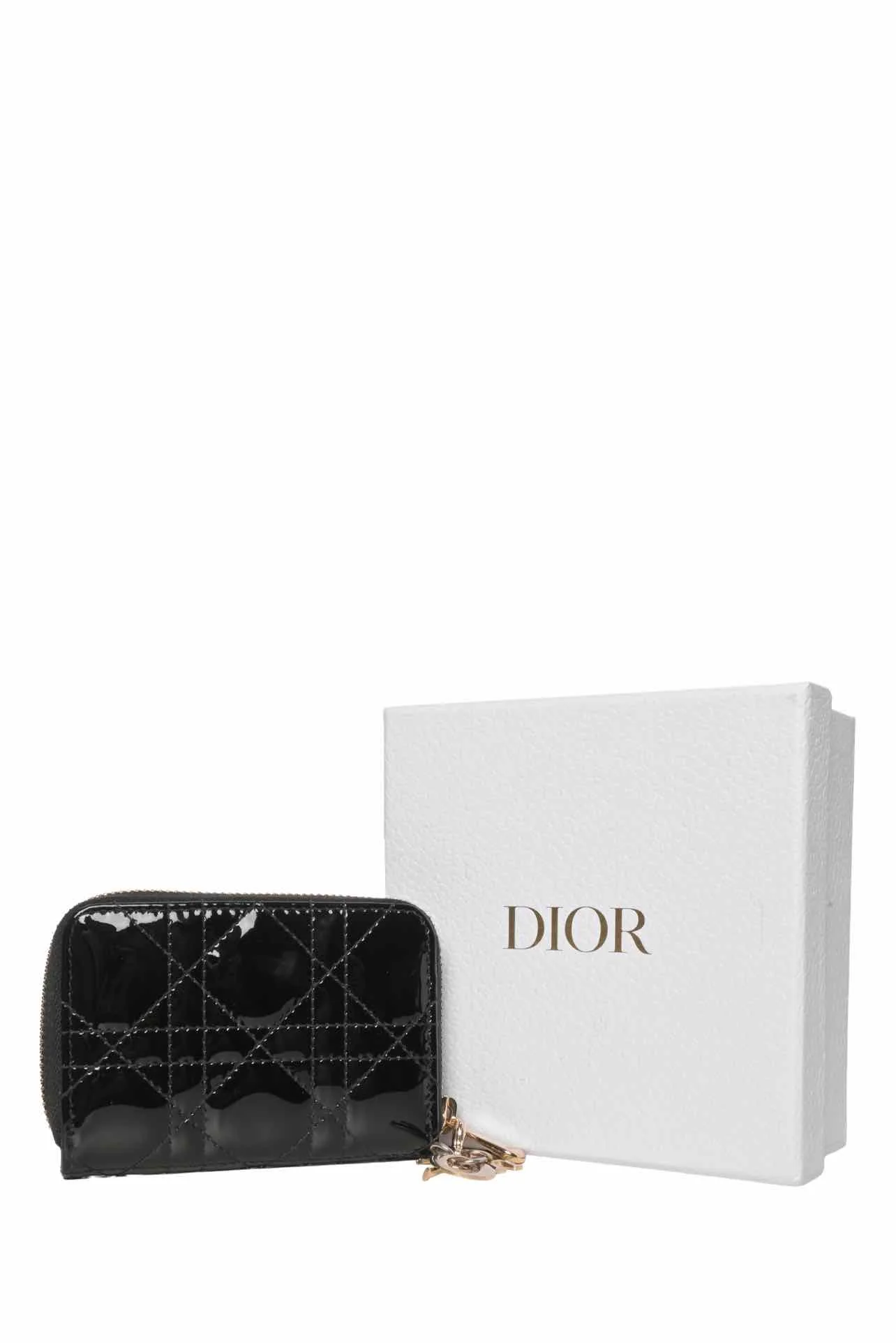 Dior Size 2023 Connage Quilted Patent Lady Dior Multicard Holder Wallet - Image 5