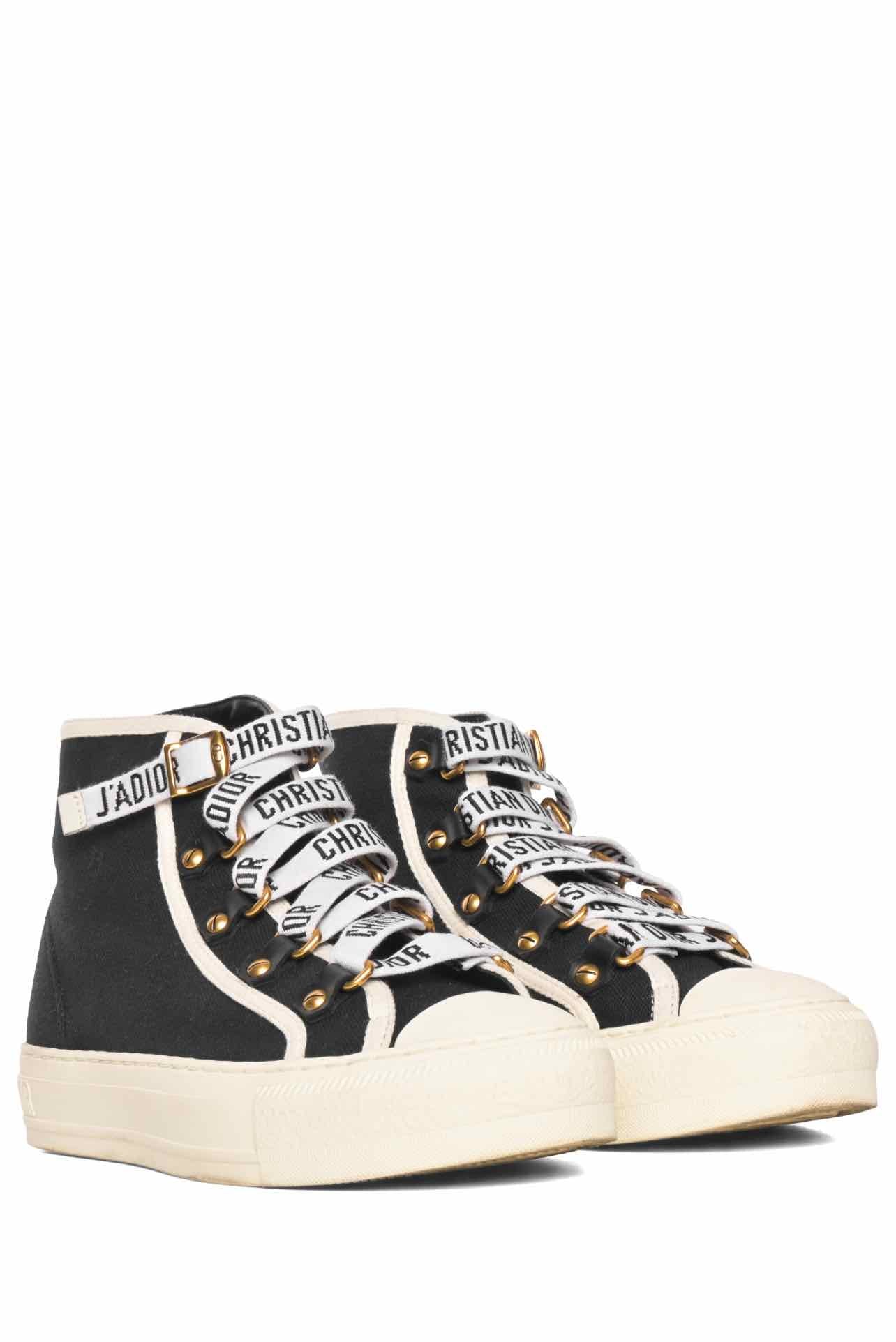 Dior Size 35 Canvas High Top Walk'N'Dior Sneaker - Image 2