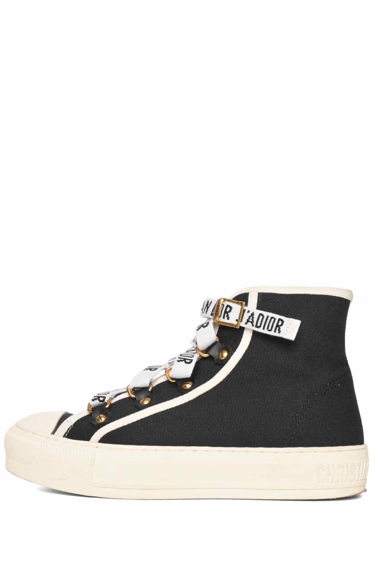 Dior Size 35 Canvas High Top Walk'N'Dior Sneaker - Image 3