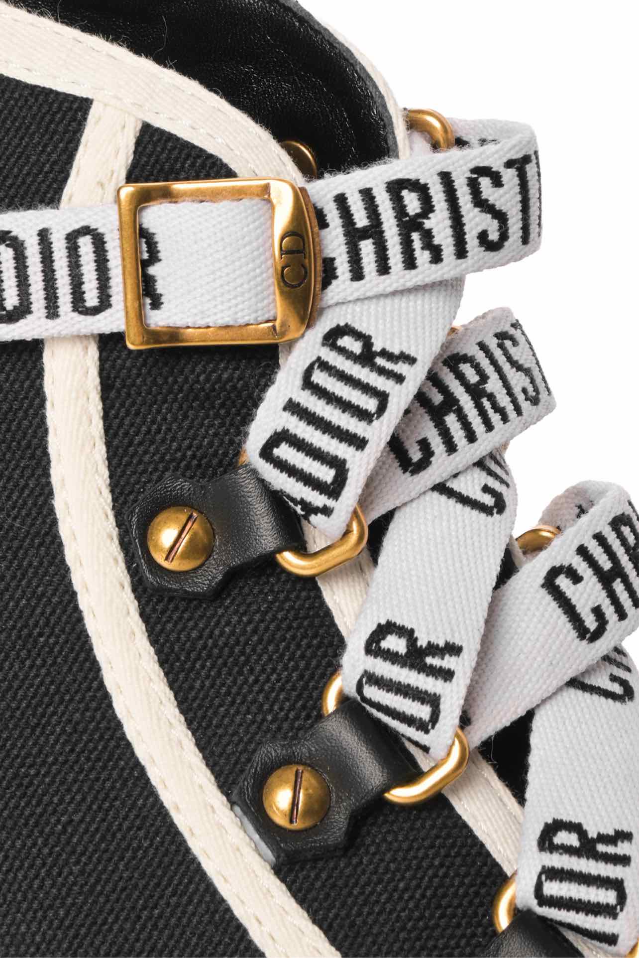 Dior Size 35 Canvas High Top Walk'N'Dior Sneaker - Image 5