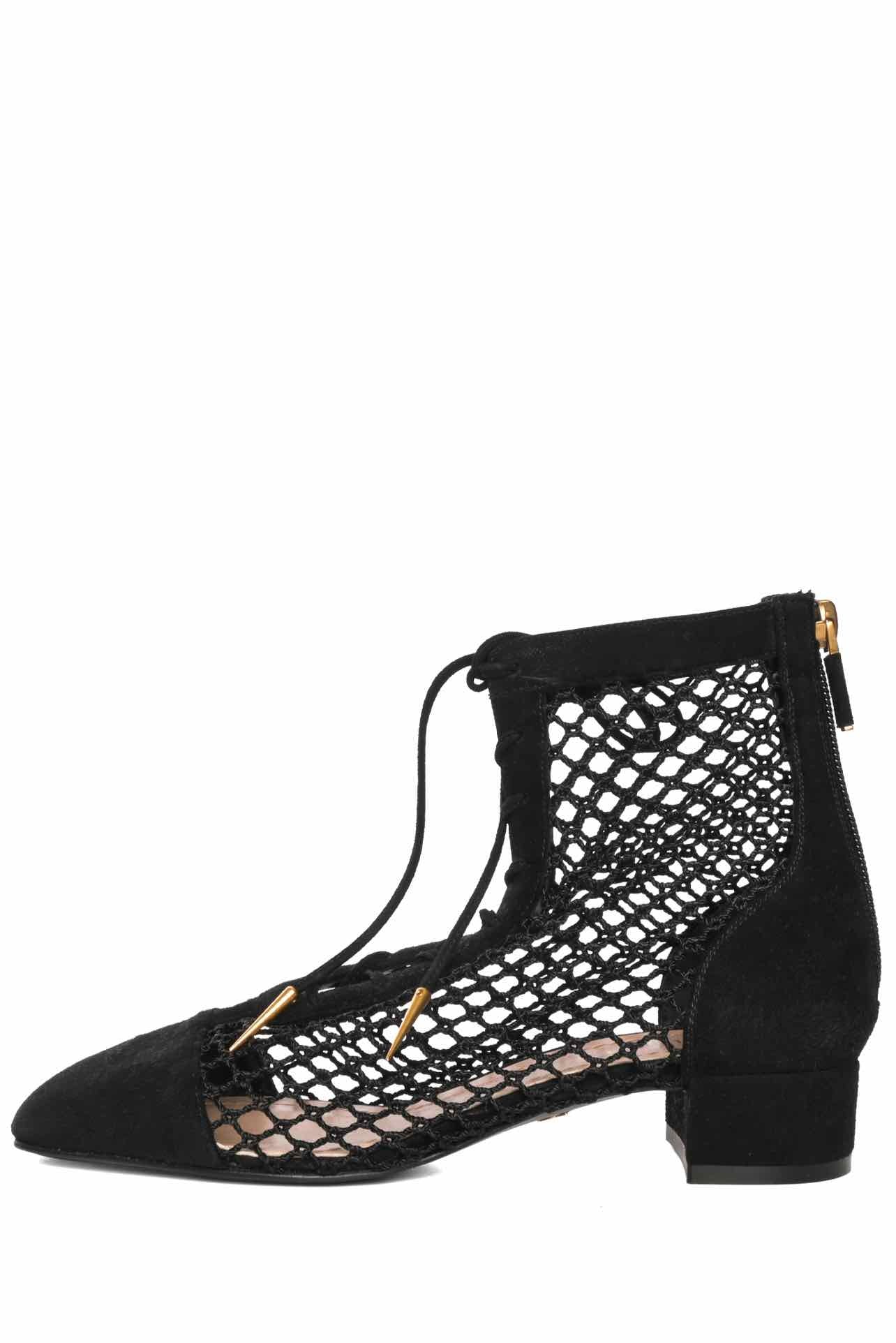 Dior Size 35 Suede & Fishnet Naughtily-D Ankle Boots - Image 3