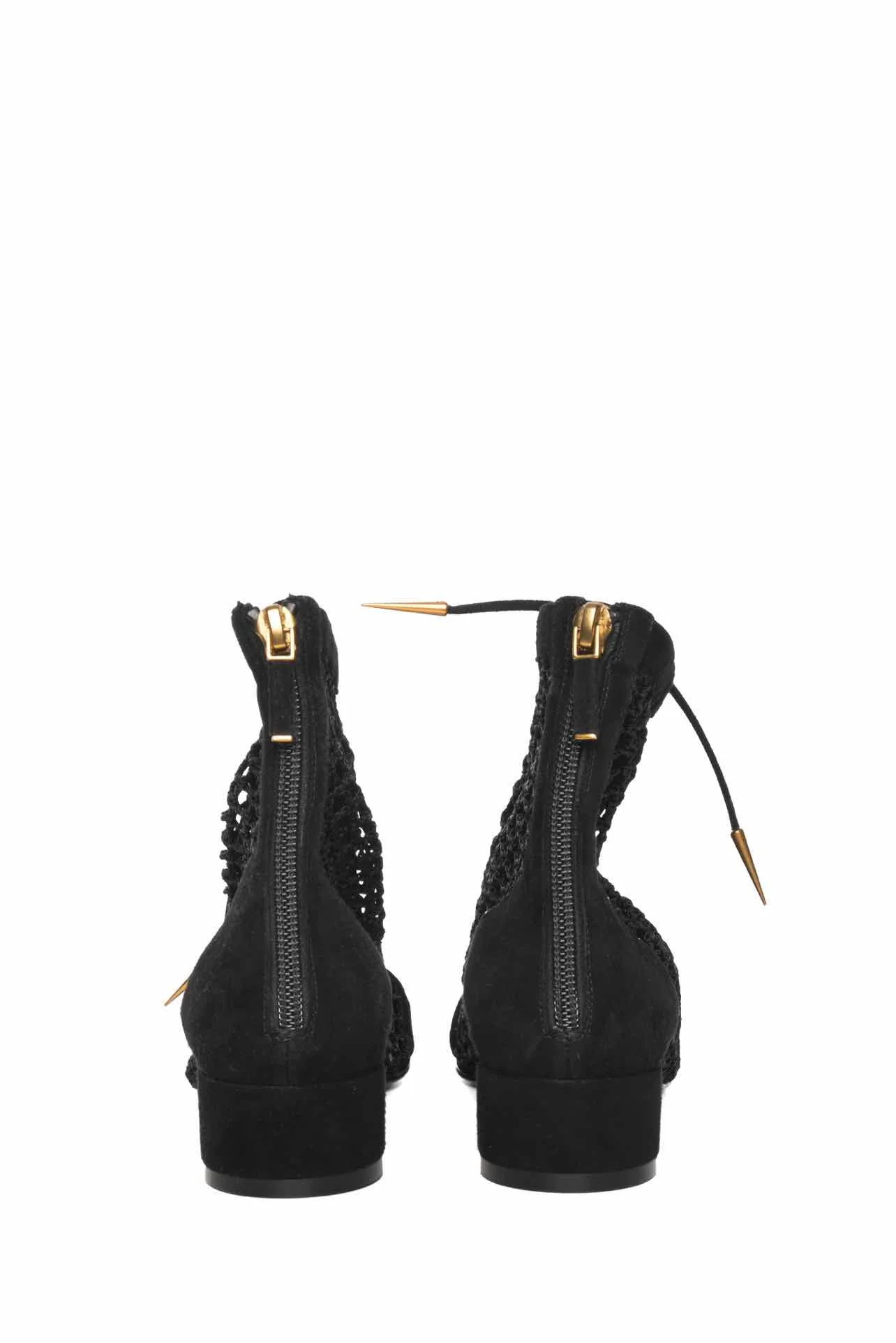 Dior Size 35 Suede & Fishnet Naughtily-D Ankle Boots - Image 5