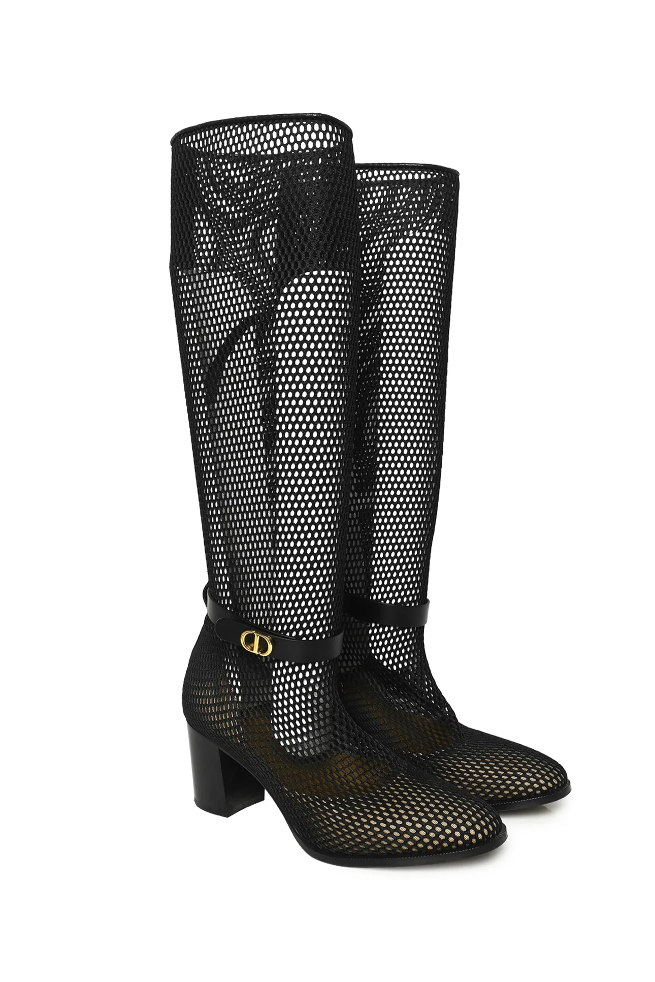 Dior Size 37.5 Empreinte Mesh Knee Heigh Boots - Image 2