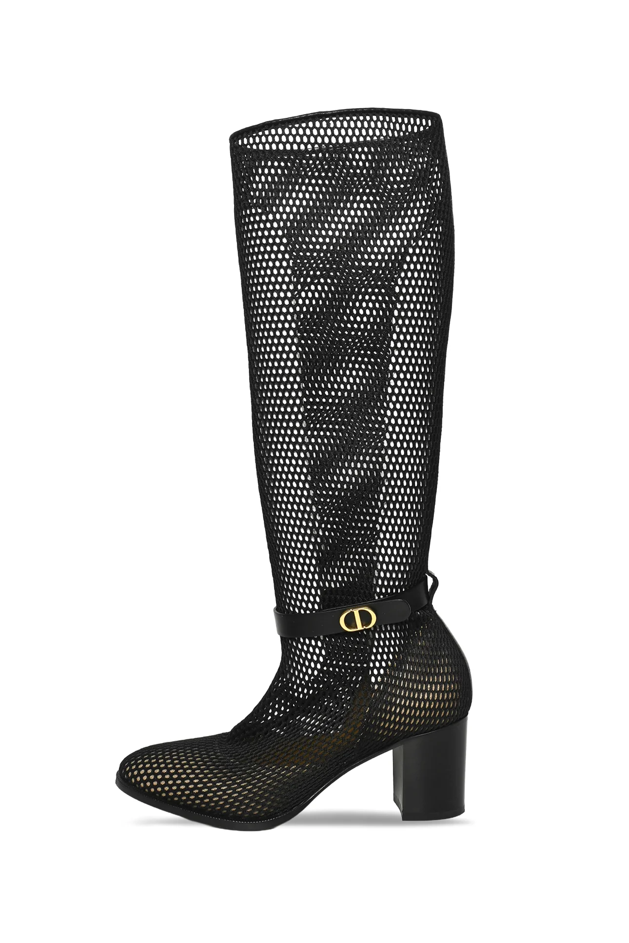 Dior Size 37.5 Empreinte Mesh Knee Heigh Boots - Image 3