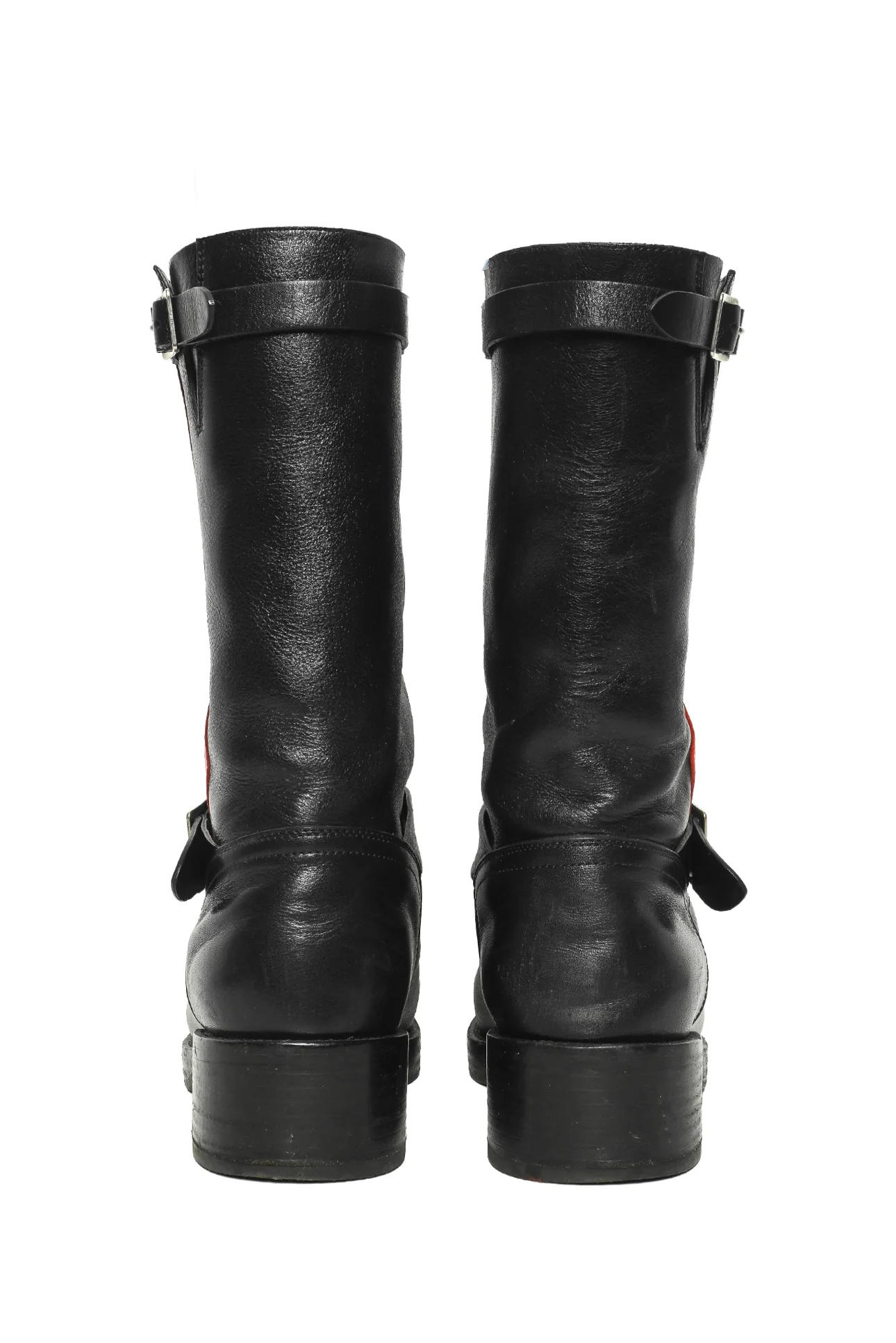 Dior Size 37.5 Leather Striped Motorcycle Boots - Image 4