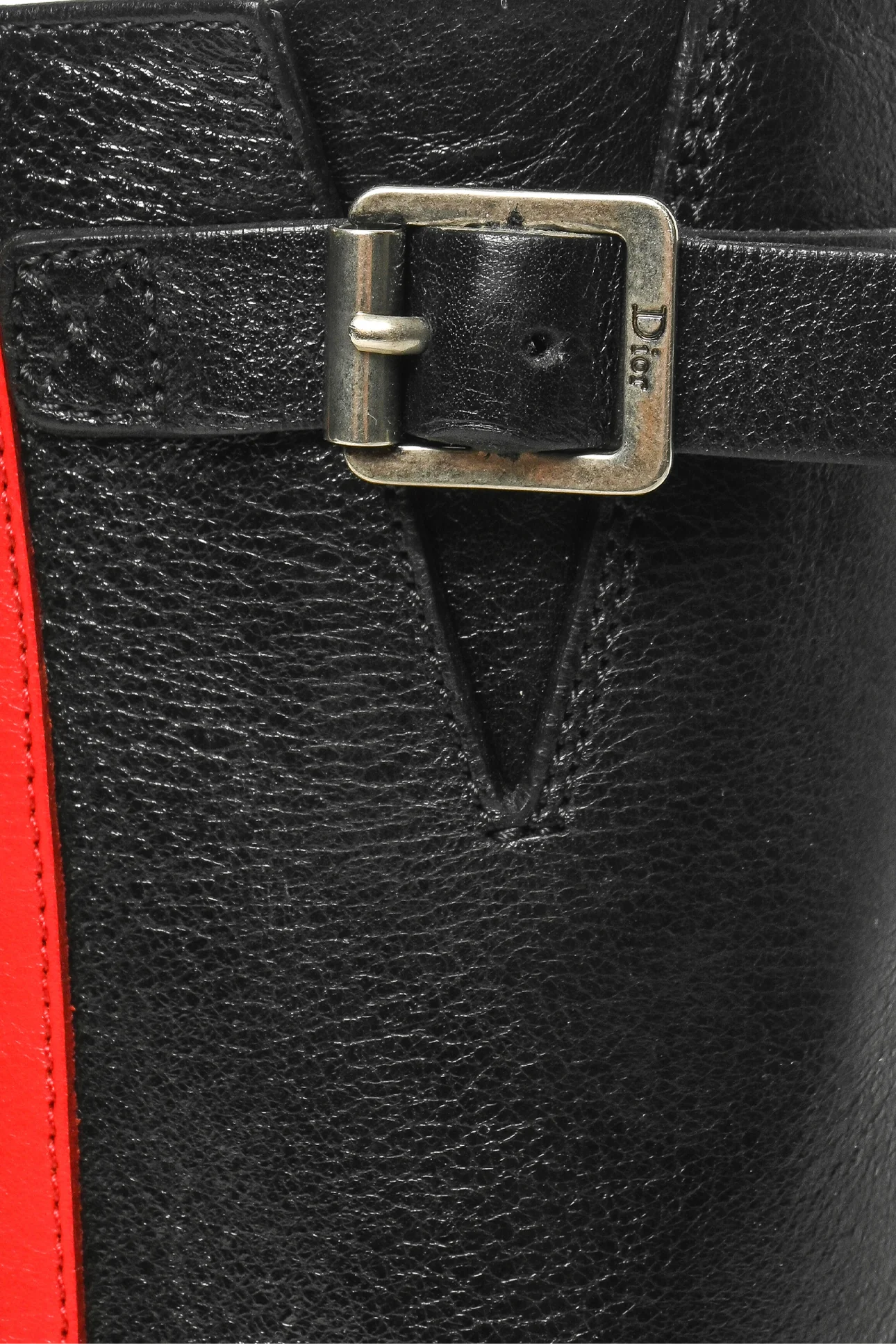 Dior Size 37.5 Leather Striped Motorcycle Boots - Image 7