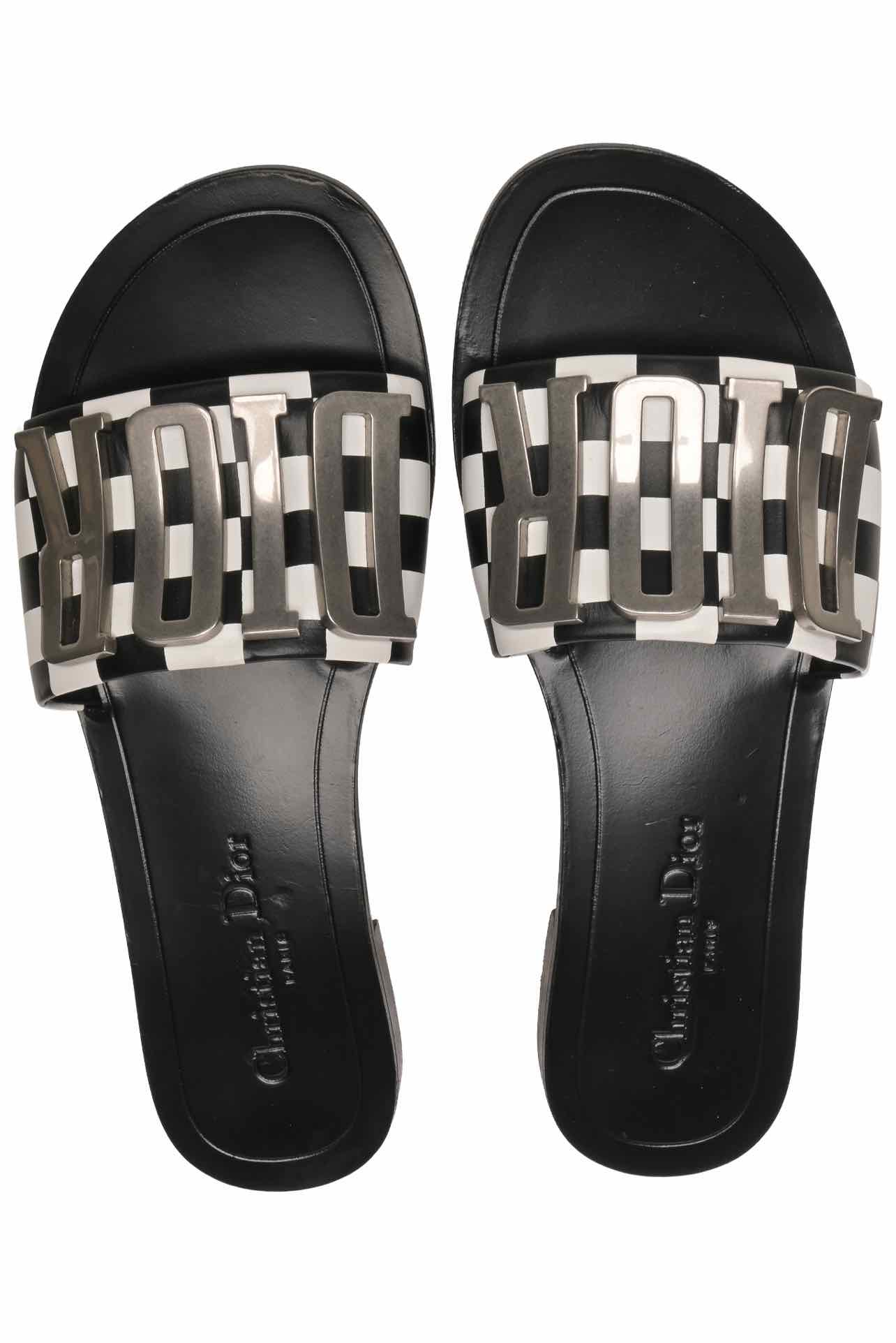 Dior Size 37 Dio(r)evolution Leather Slide Sandals - Image 6