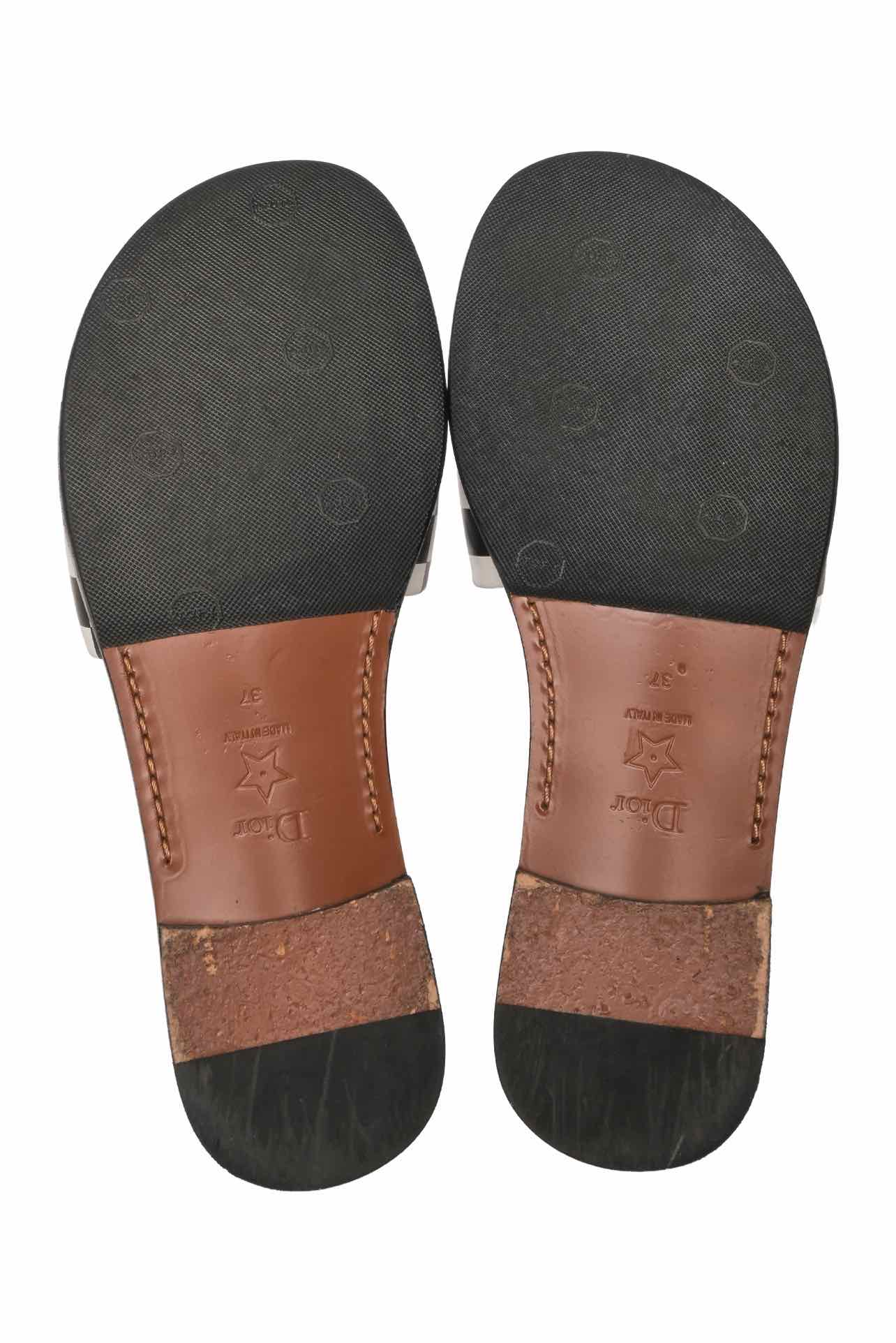 Dior Size 37 Dio(r)evolution Leather Slide Sandals - Image 7