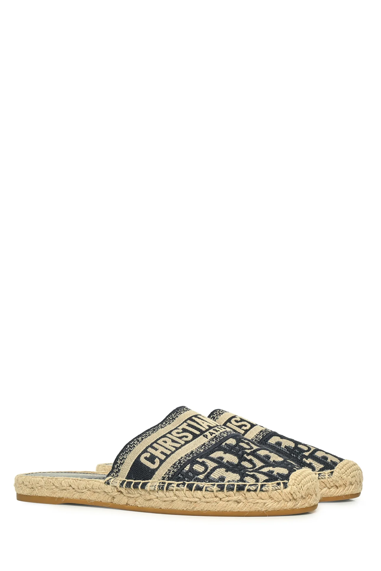 Dior Size 37 Oblique Canvas Granville Espadrille Mules - Image 2