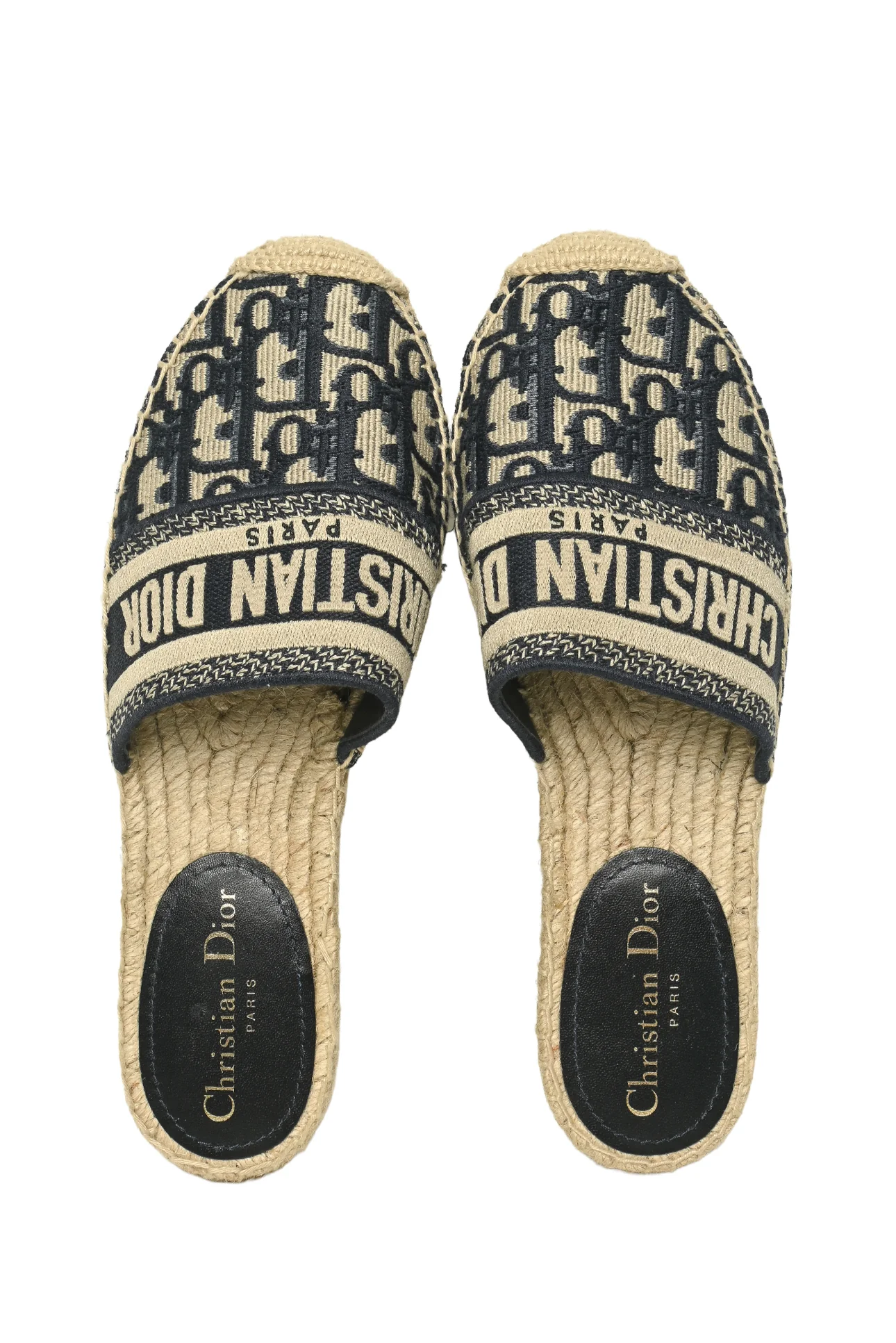 Dior Size 37 Oblique Canvas Granville Espadrille Mules - Image 5