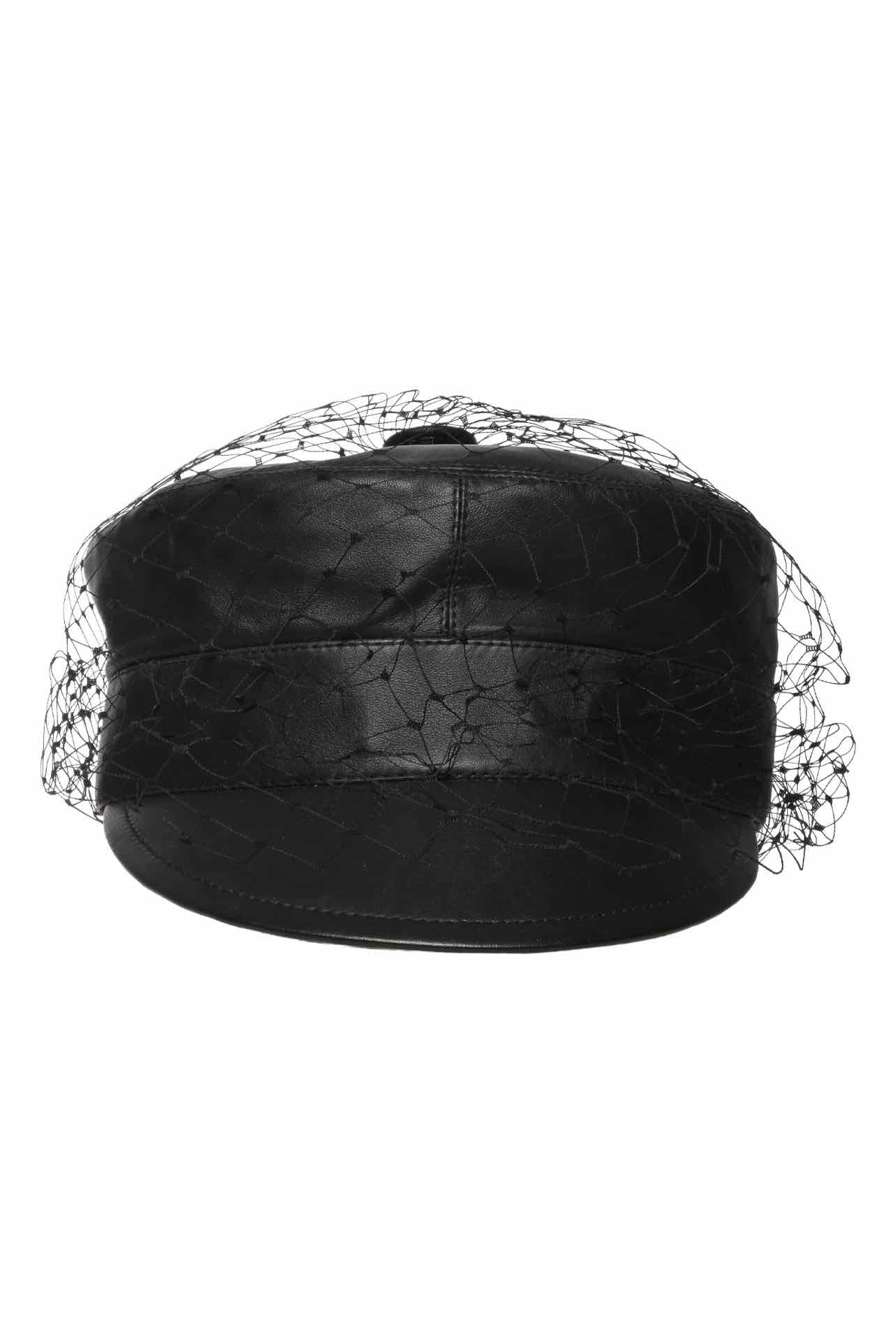 Dior Size 58 Newsboy Leather Mesh Overlay Hat - Image 2