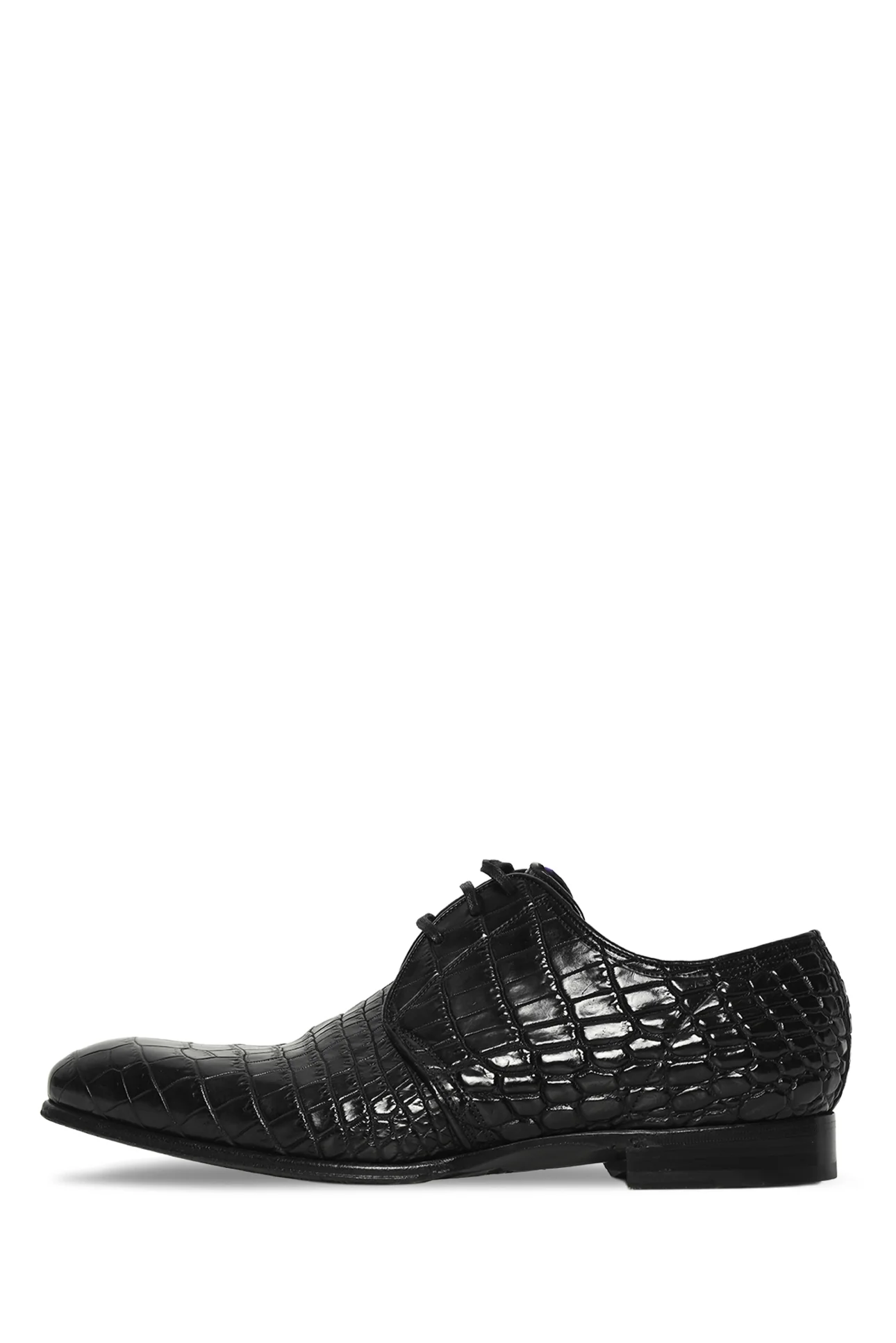 Dolce & Gabbana Men's Size 6.5 Croc Leather Derby Shoes - Image 3