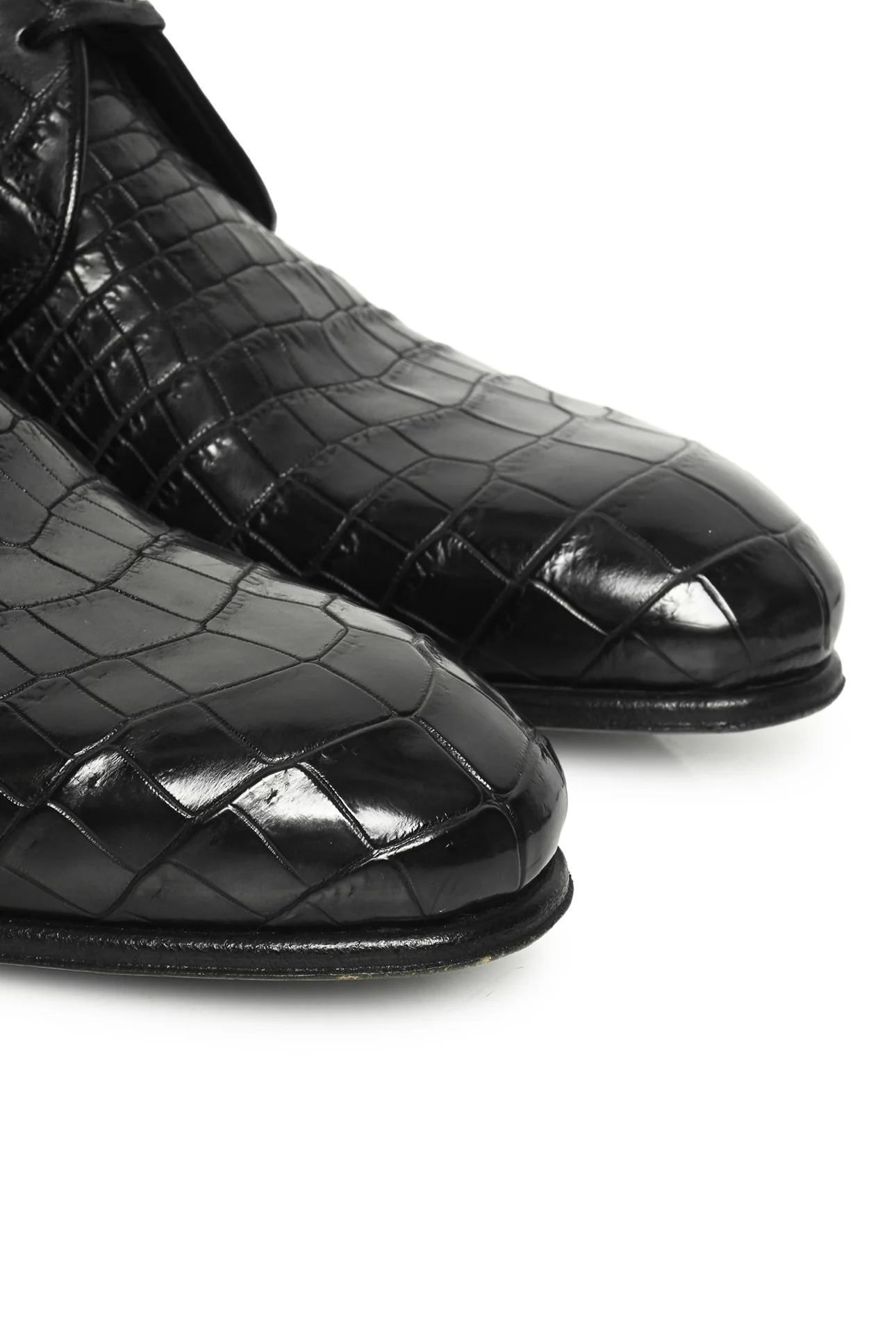 Dolce & Gabbana Men's Size 6.5 Croc Leather Derby Shoes - Image 5