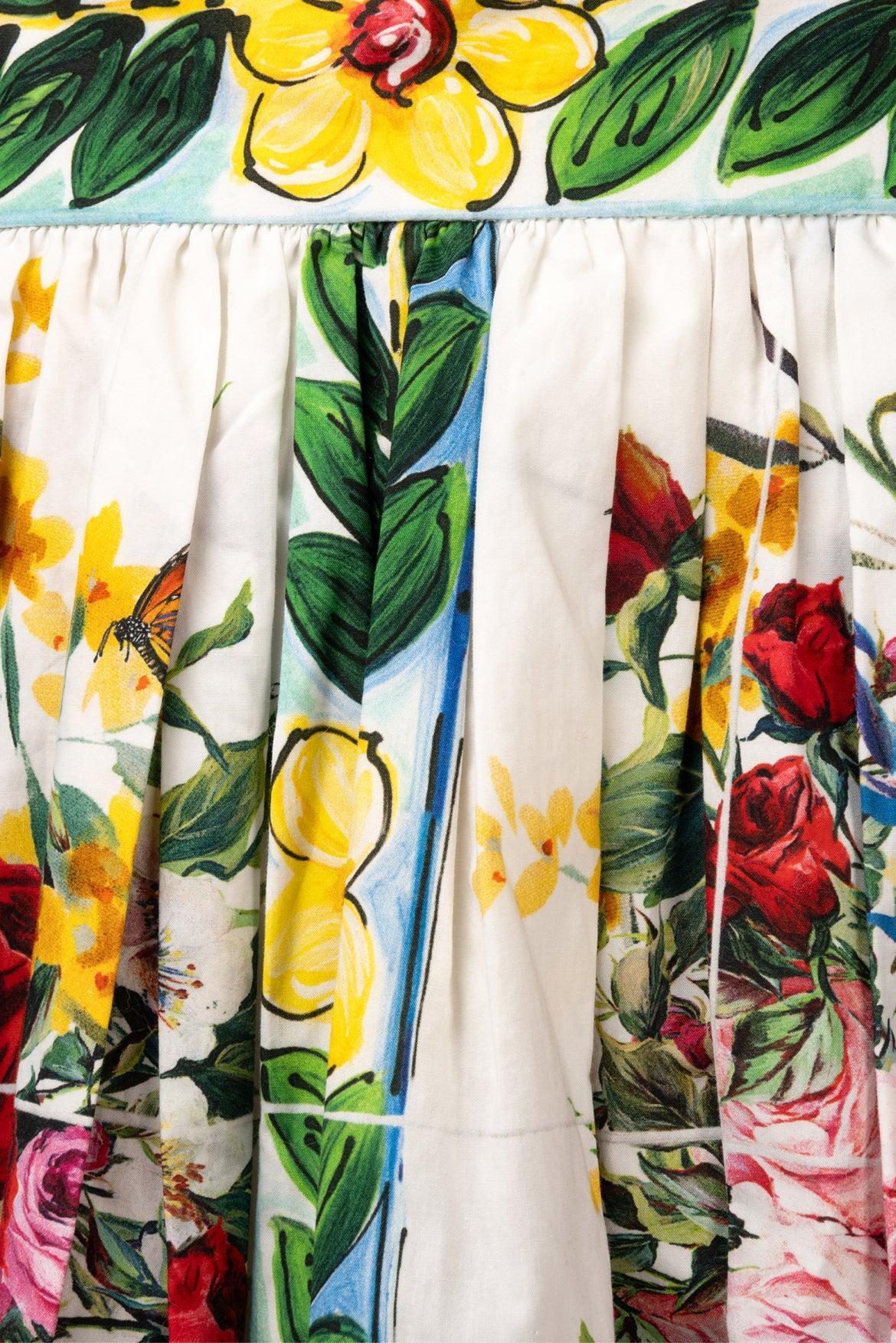 Dolce & Gabbana Size 2 Floral Print Flared Skirt - Image 3