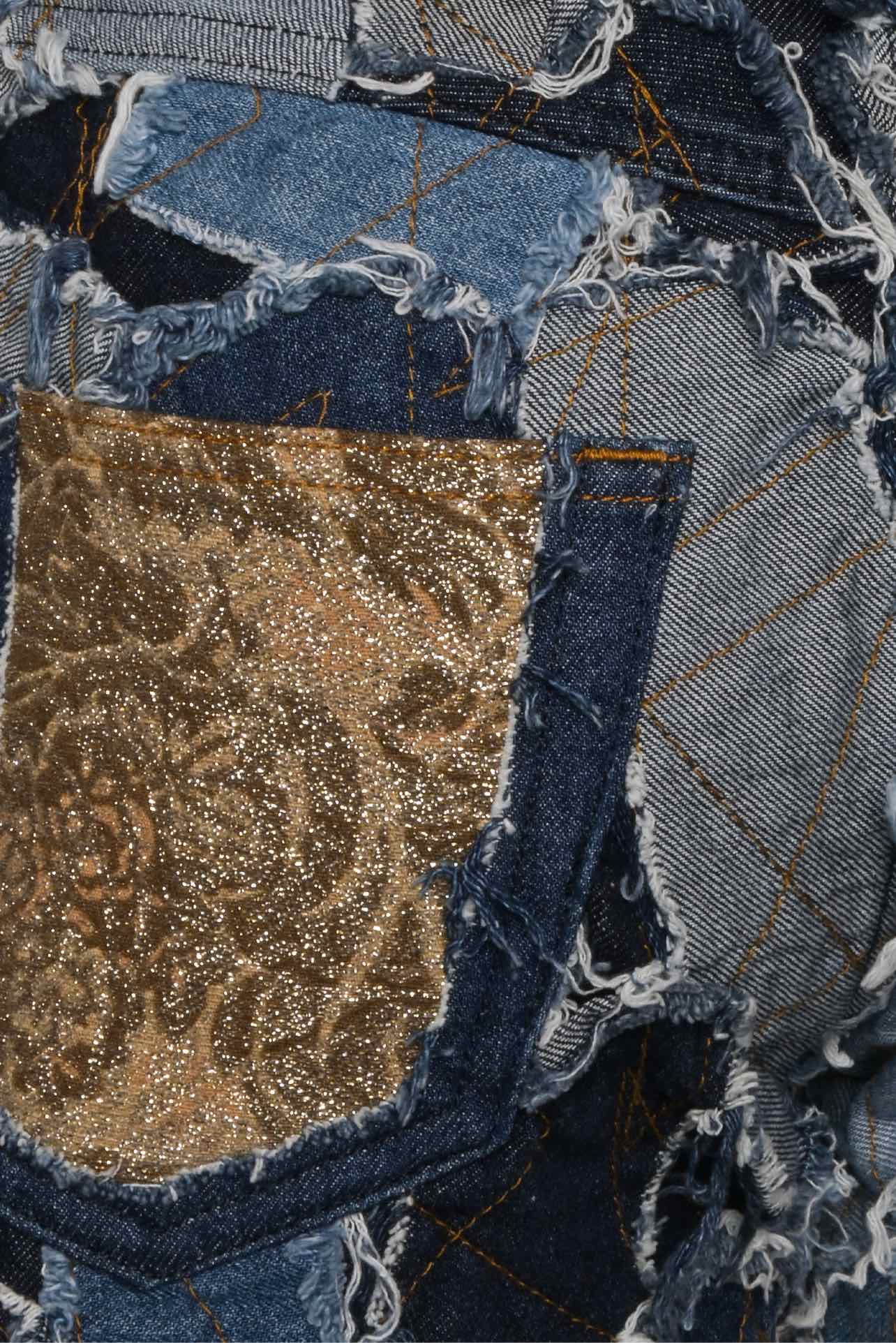 Dolce & Gabbana Size 25 Collection Patchwork Denim Shorts - Image 4