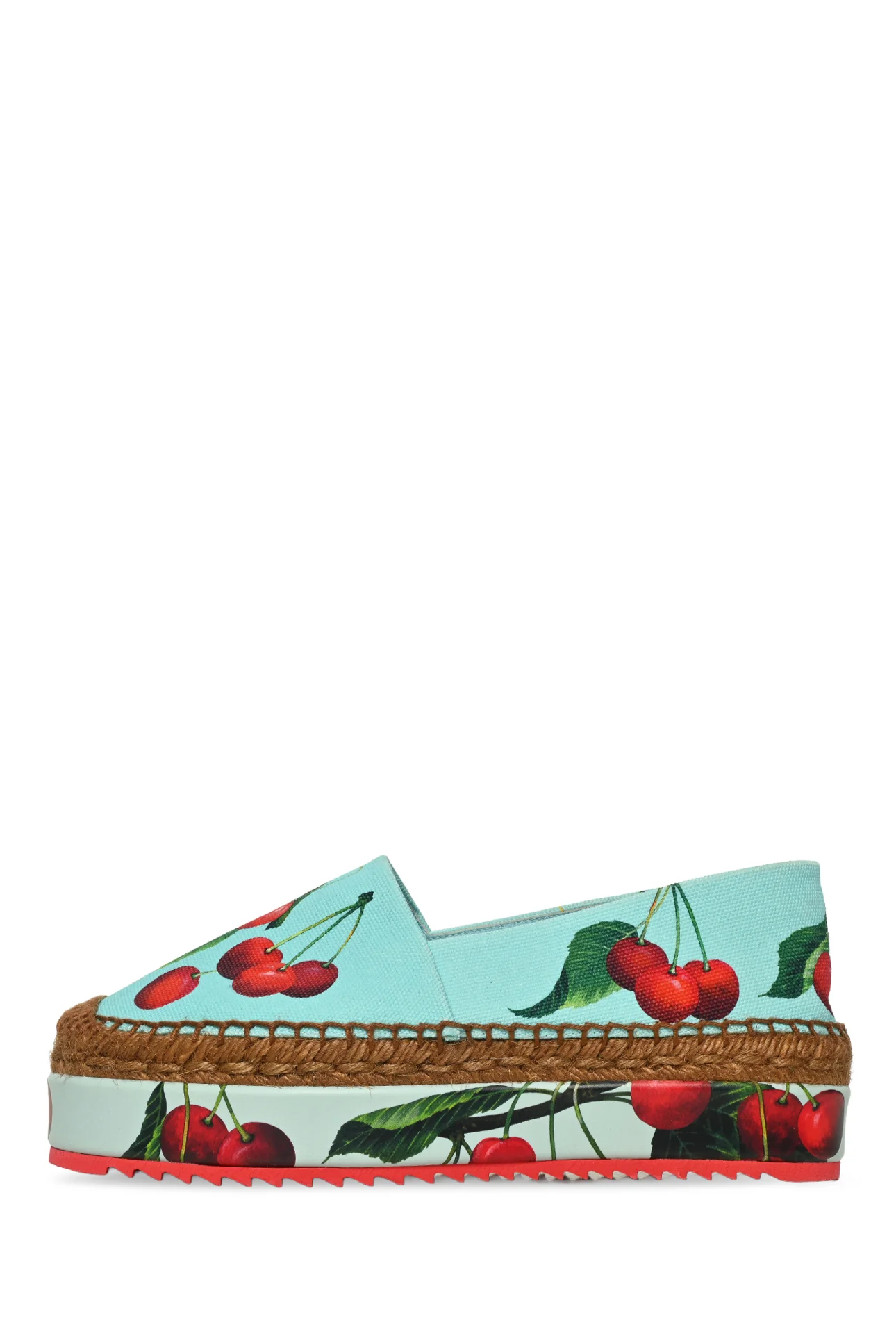 Dolce & Gabbana Size 36 Cherry Print Platform Espadrille Flats - Image 3