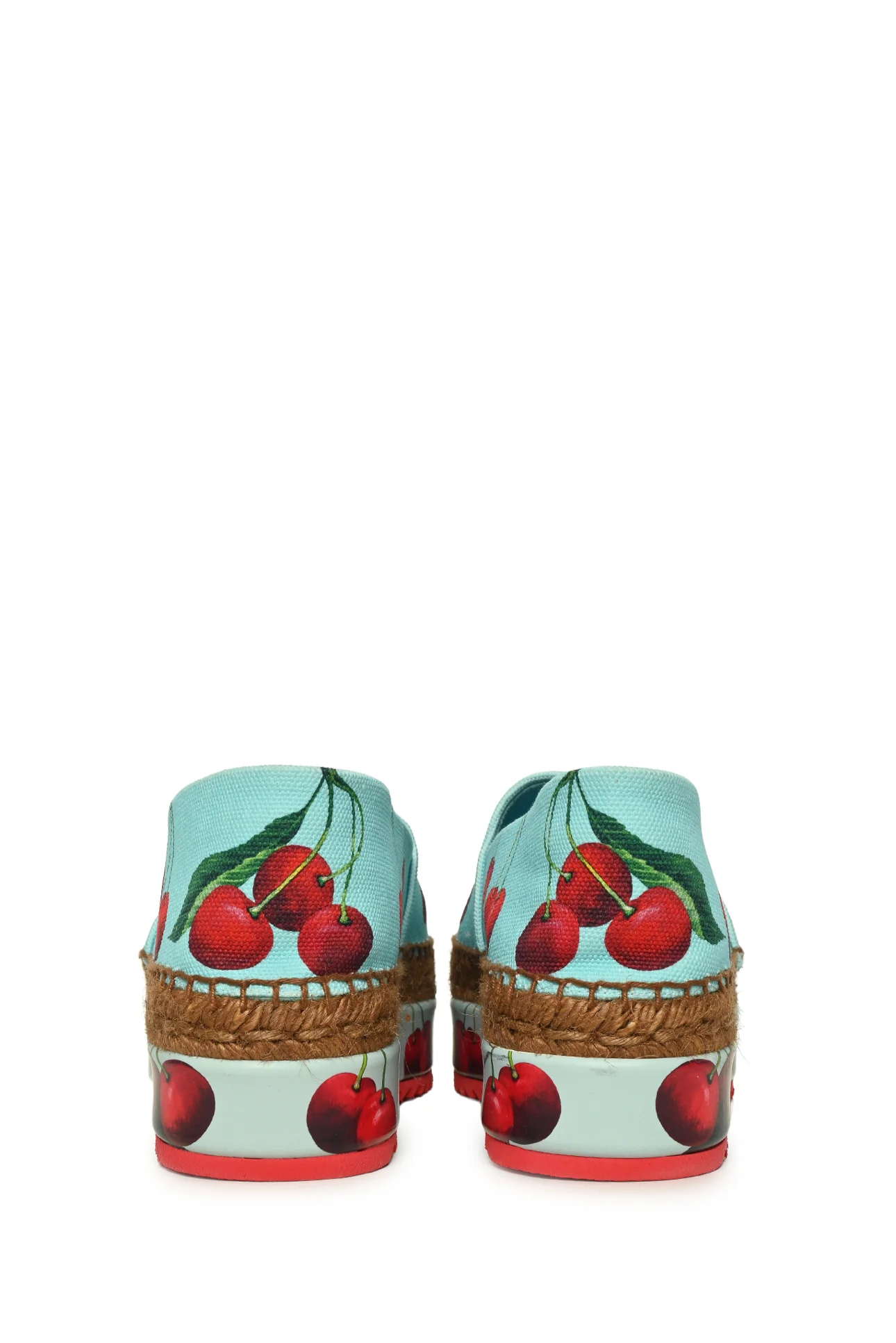 Dolce & Gabbana Size 36 Cherry Print Platform Espadrille Flats - Image 4
