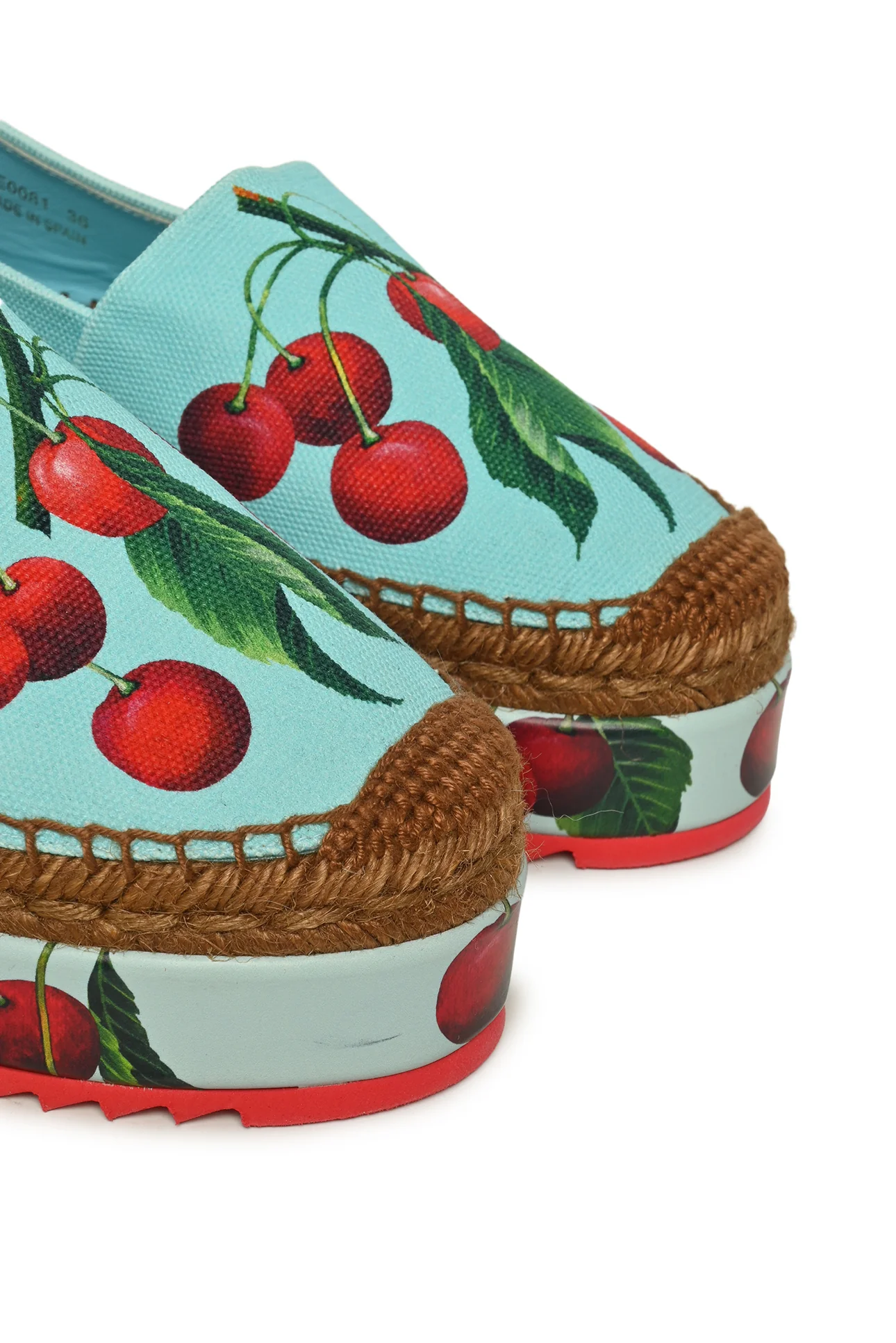 Dolce & Gabbana Size 36 Cherry Print Platform Espadrille Flats - Image 5
