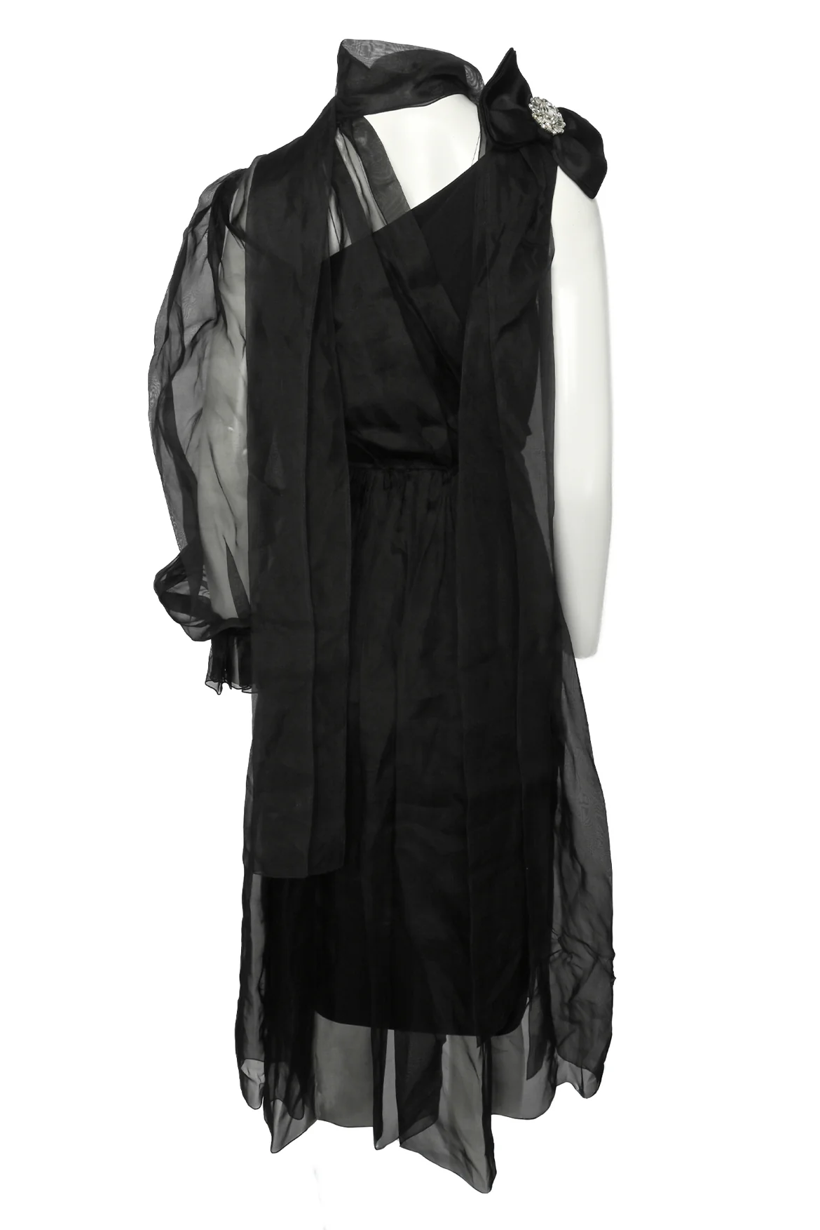 Dolce & Gabbana Size 38 Bow Crystal Embellished Silk Dress - Image 2
