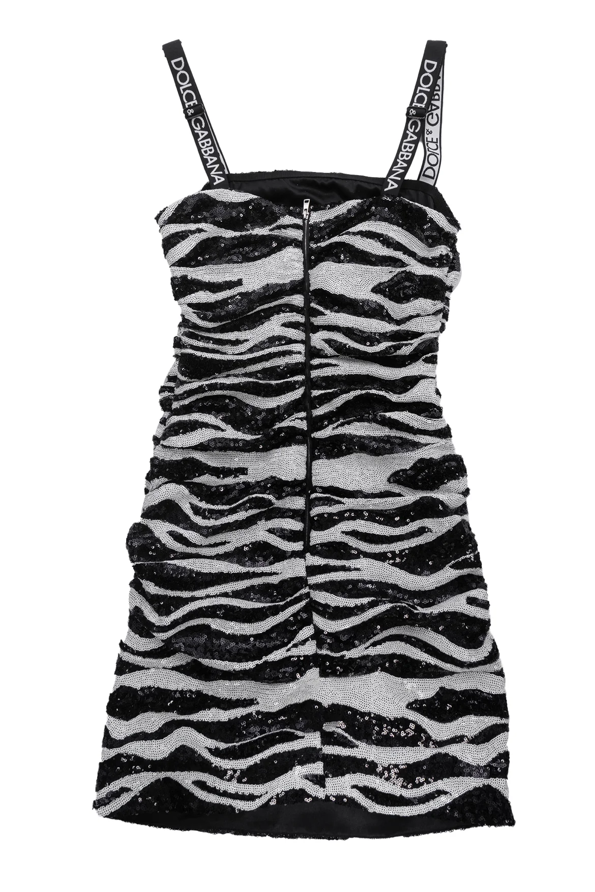 Dolce & Gabbana Size 38 Sequin Embellished Zebra Print Mini Dress - Image 2