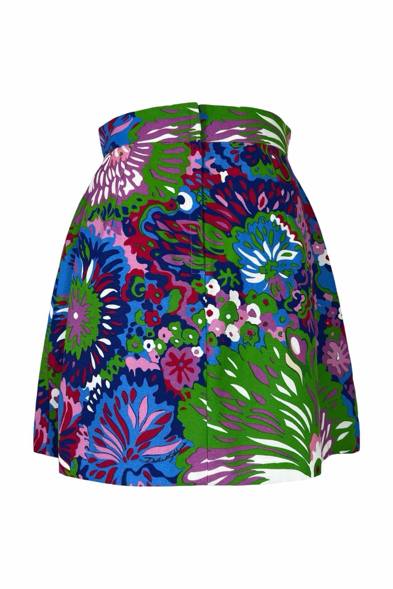 Dolce & Gabbana Size 40 Floral Print Mini Skirt - Image 2