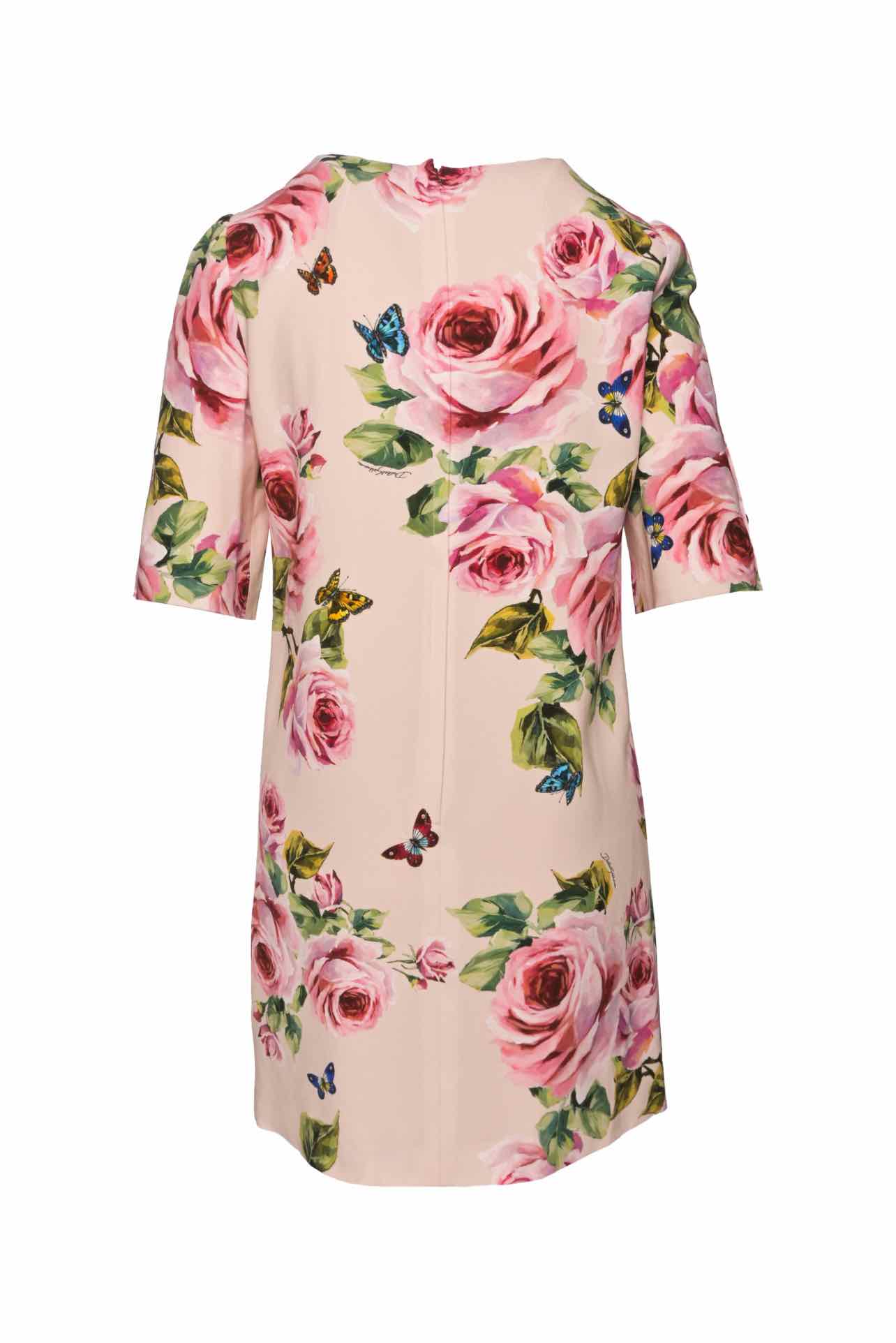 Dolce & Gabbana Size 40 Floral Print Silk Mini Dress - Image 2