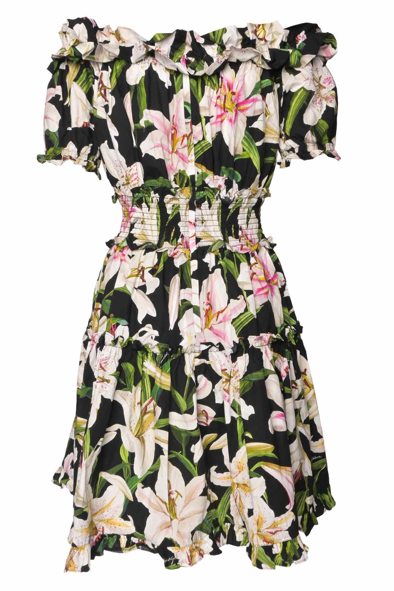 Dolce & Gabbana Size 40 Off The Shoulder Floral Print Dress - Image 2