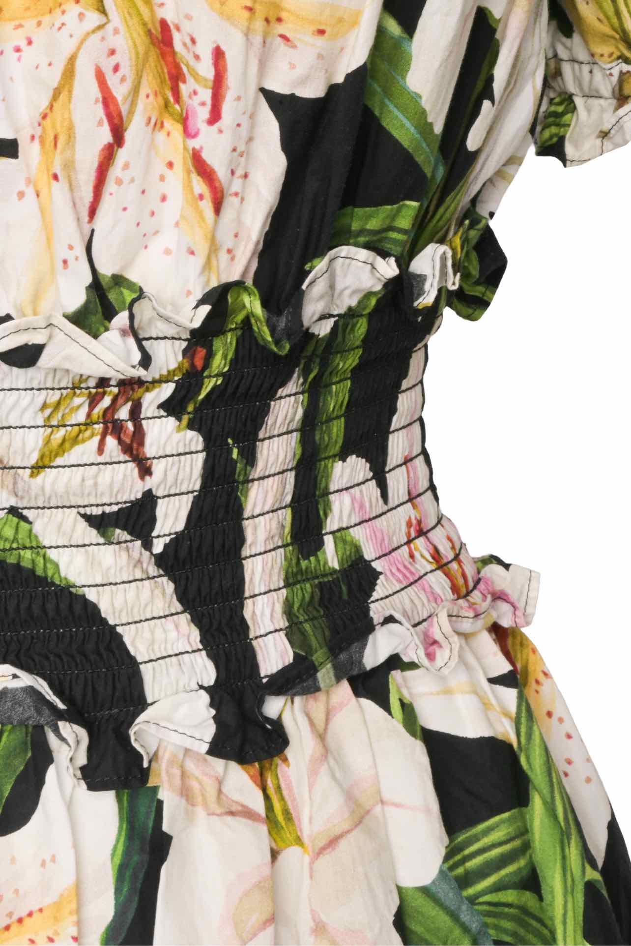 Dolce & Gabbana Size 40 Off The Shoulder Floral Print Dress - Image 3