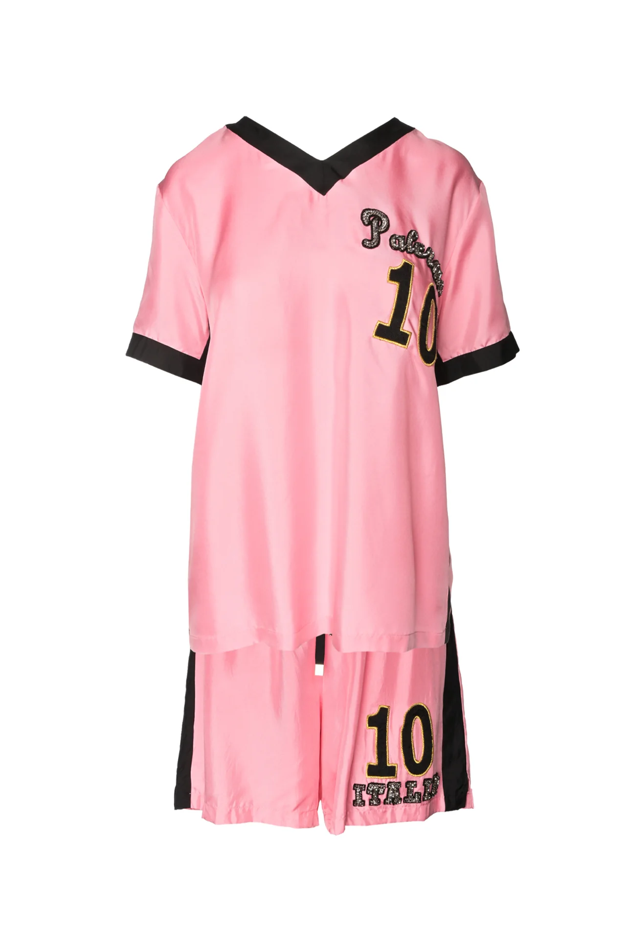 Dolce & Gabbana Size 44 Embellished Silk Sport Jersey Top & Shorts Set