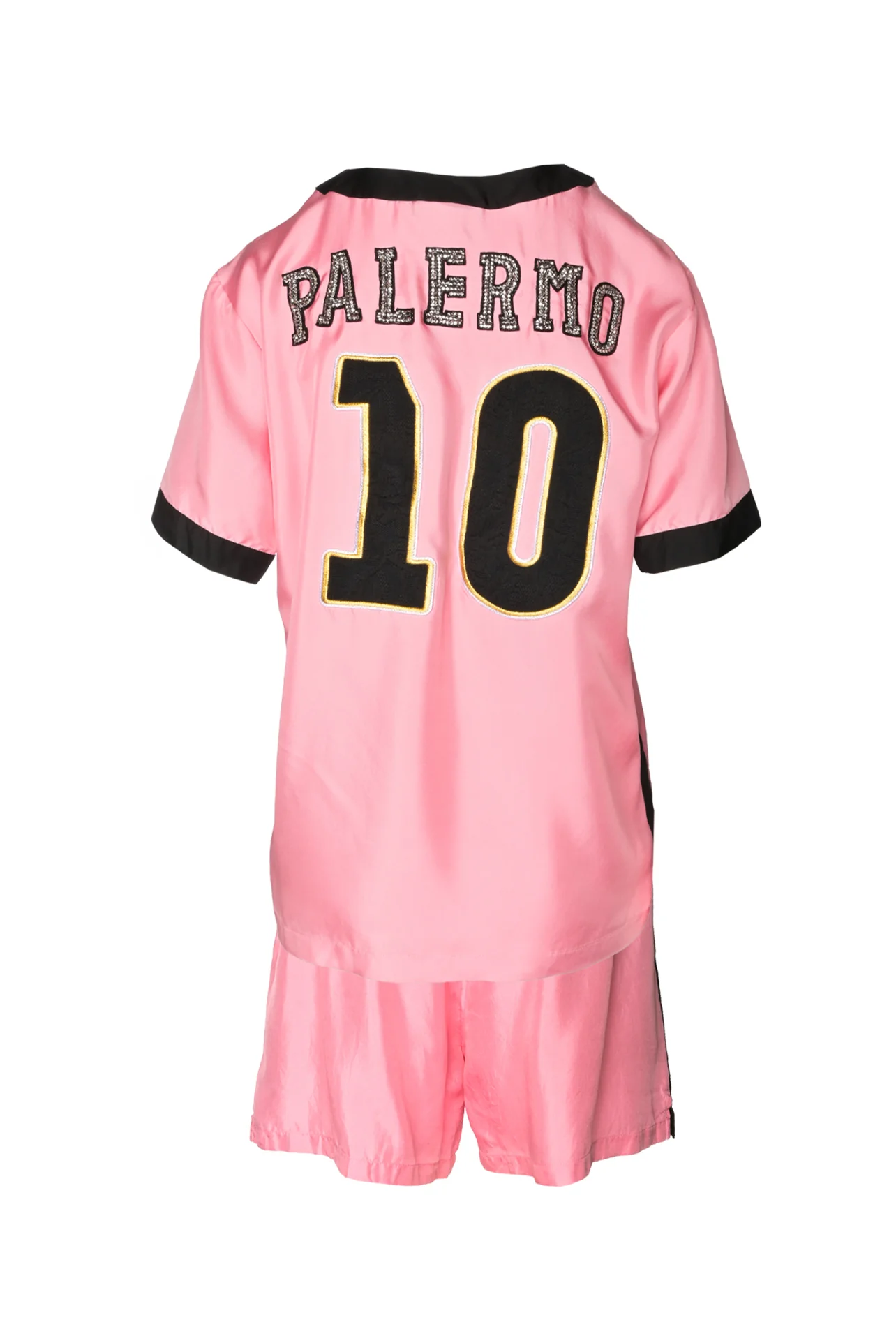Dolce & Gabbana Size 44 Embellished Silk Sport Jersey Top & Shorts Set - Image 2