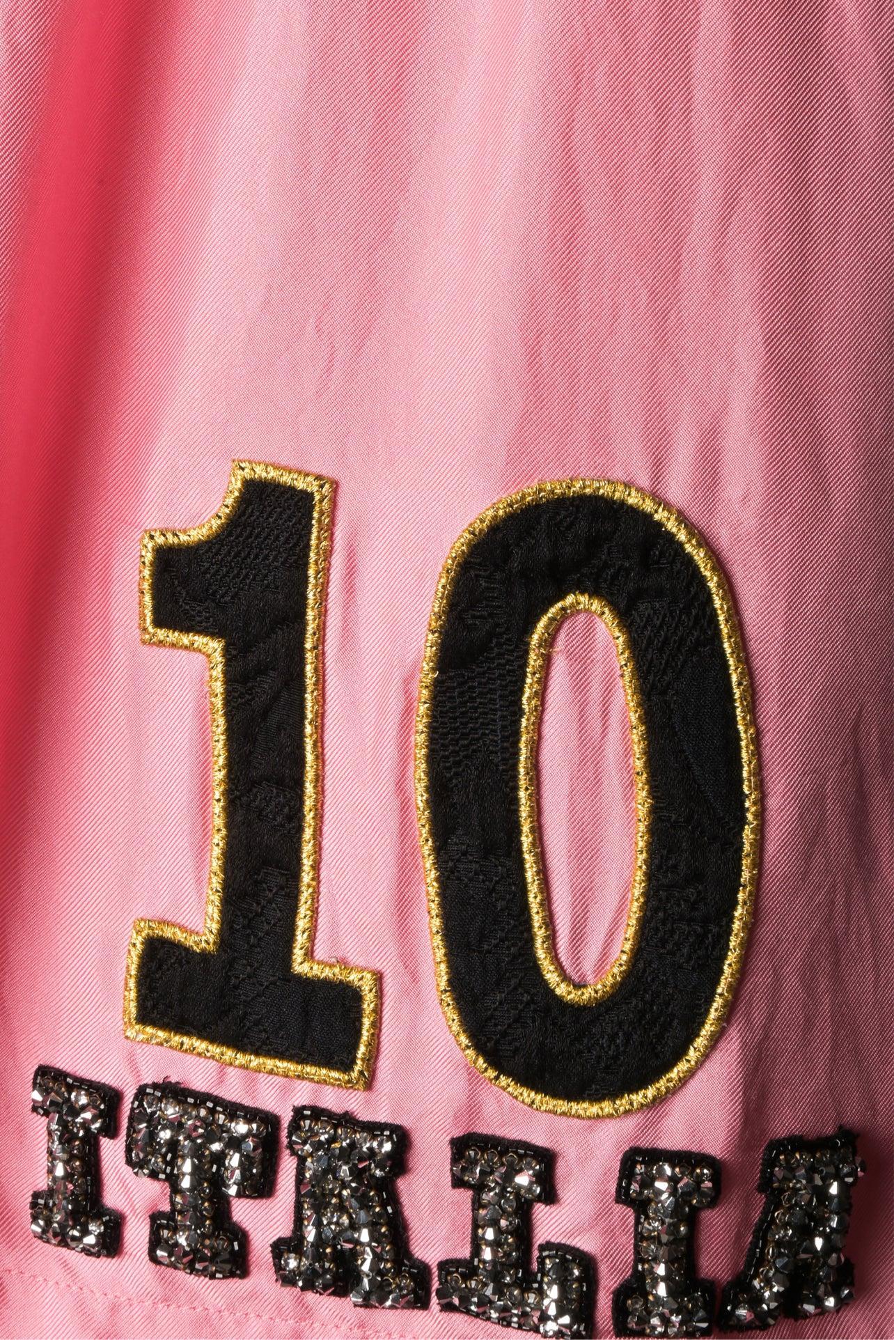 Dolce & Gabbana Size 44 Embellished Silk Sport Jersey Top & Shorts Set - Image 9