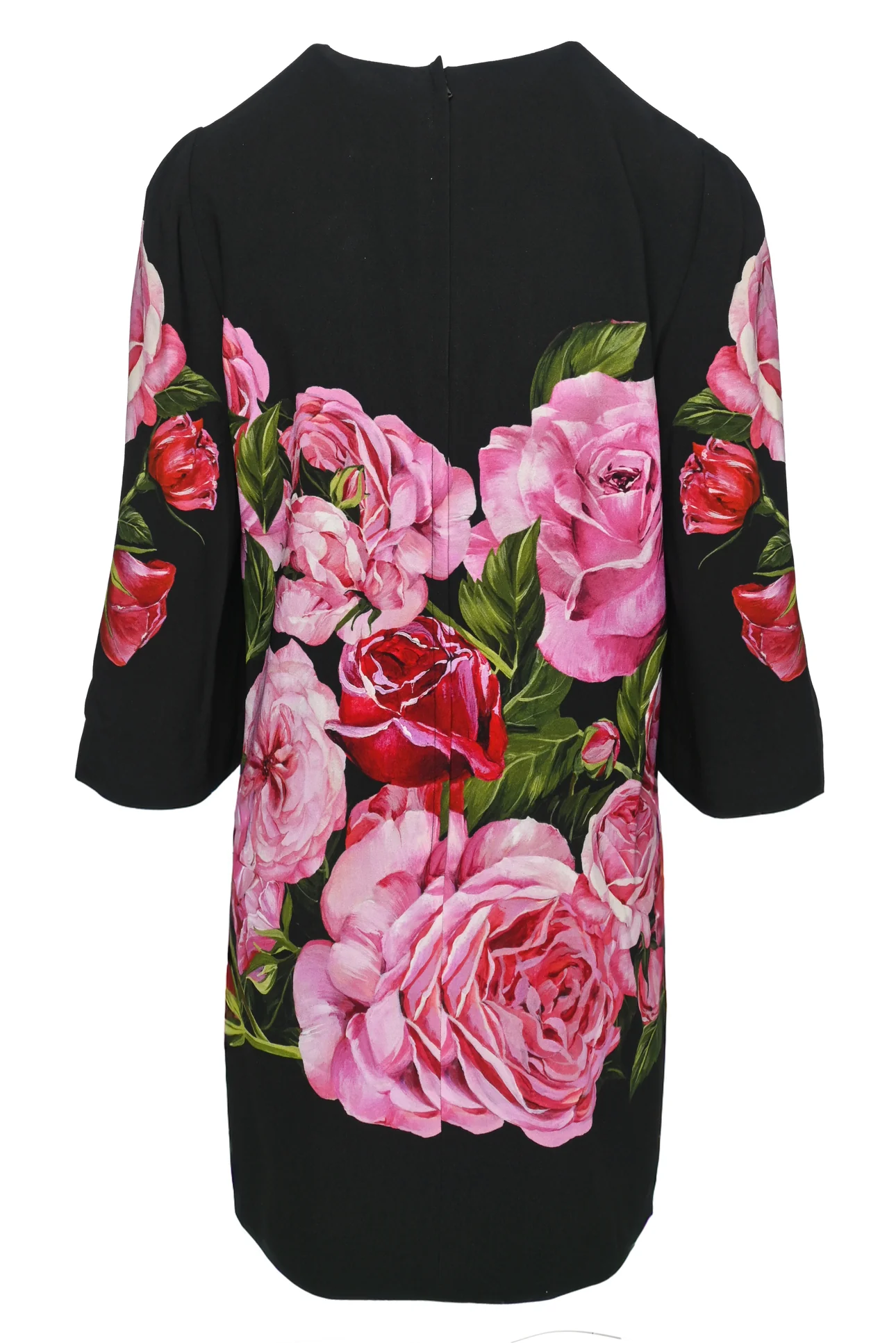 Dolce & Gabbana Size 46 Rose Crepe Dress - Image 2