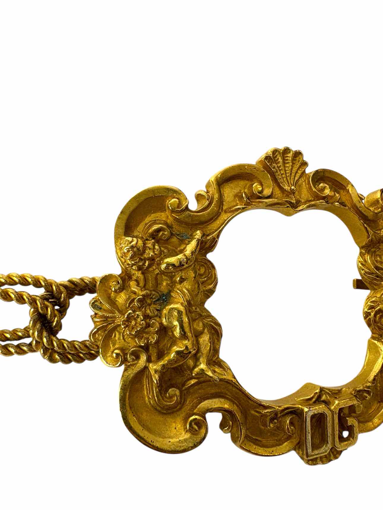 Dolce & Gabbana Size OS Frame Buckle Chain Waist Belt - Image 3