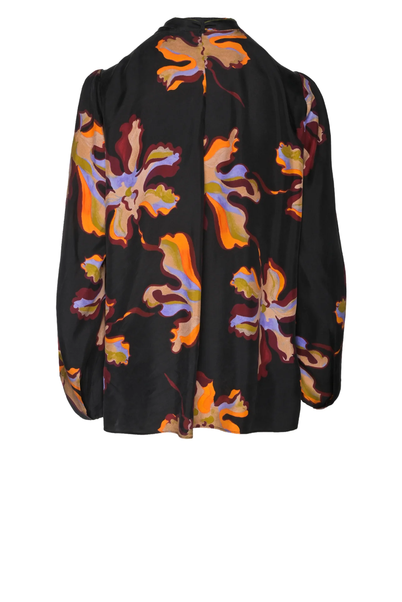 Dorothee Schumacher Size XL Floral Seductive Printed Silk Tie-Neck Top - Image 2