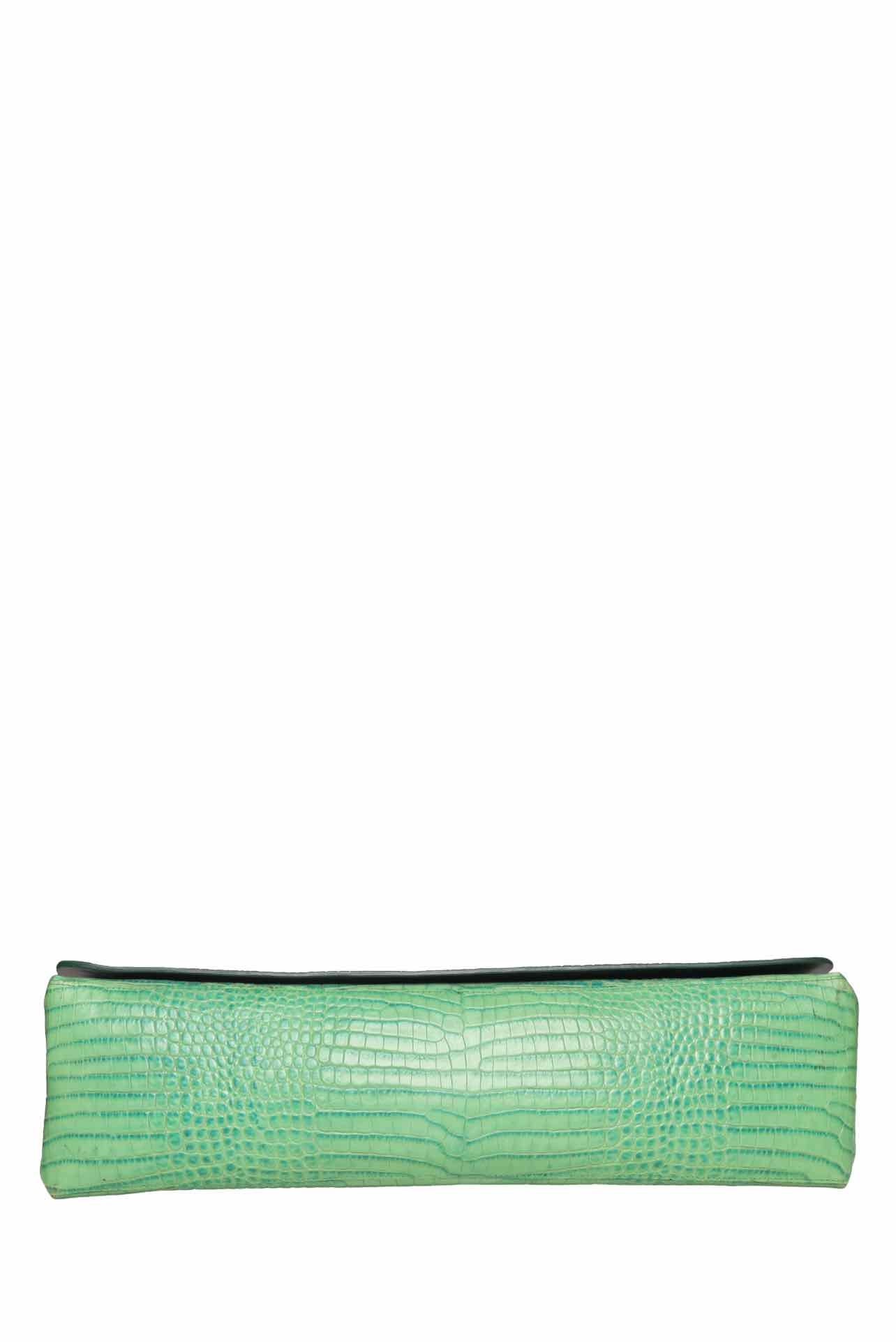 Dries Van Noten Oversized Croc Embossed Clutch - Image 4