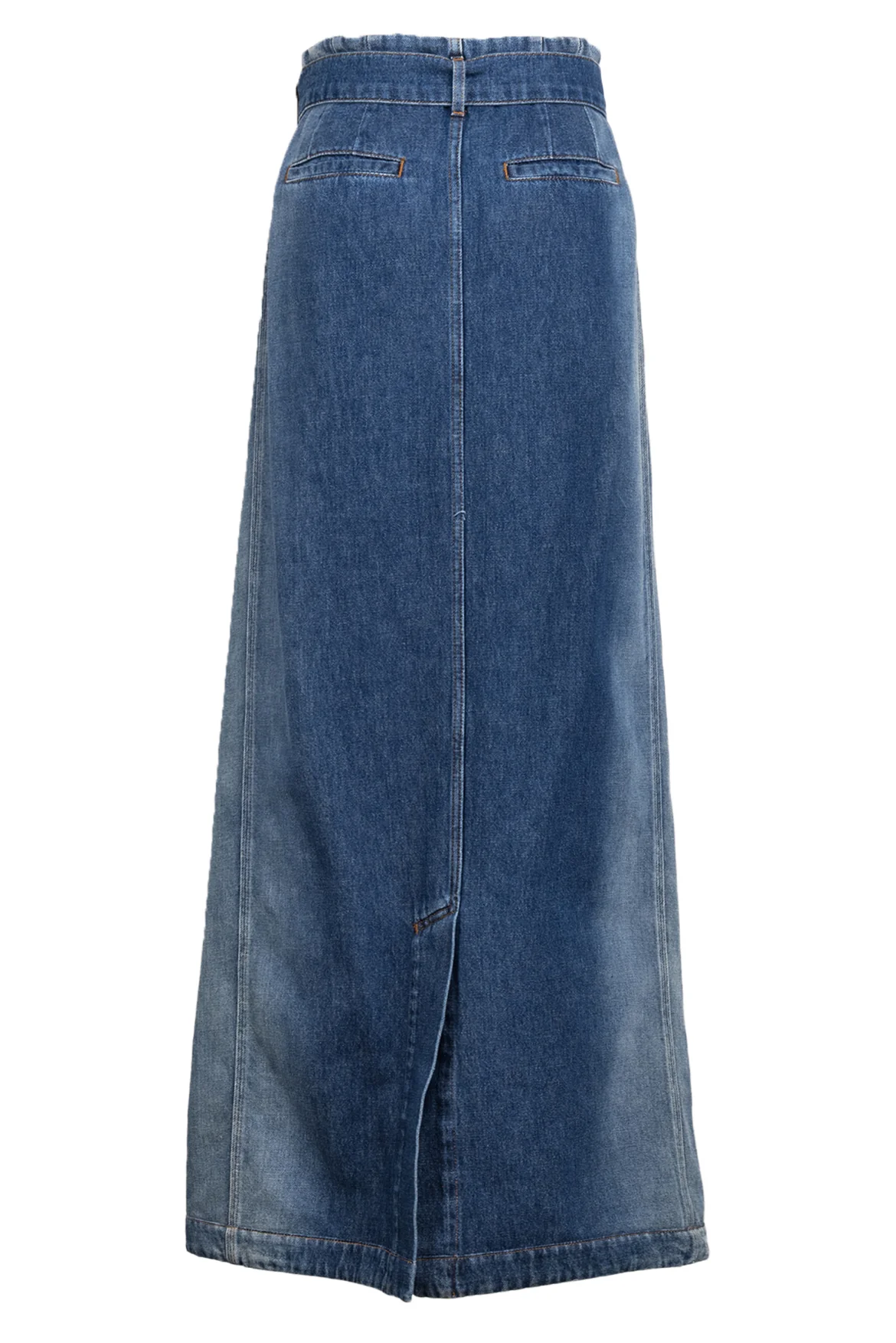 Dries Van Noten Size 36 Belted Denim Maxi Skirt - Image 2