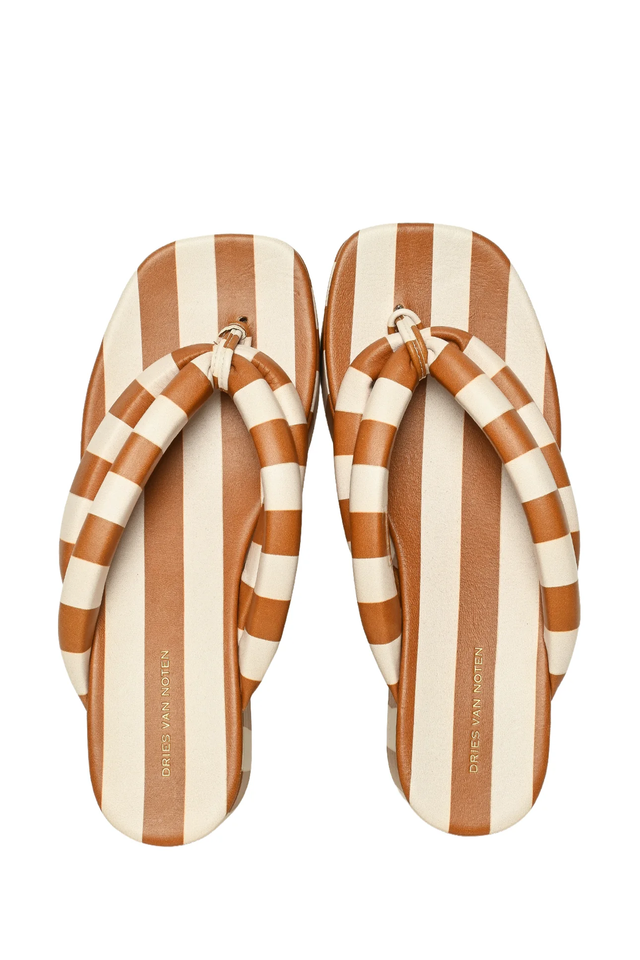 Dries Van Noten Size 37.5 Striped Platform Sandals - Image 7