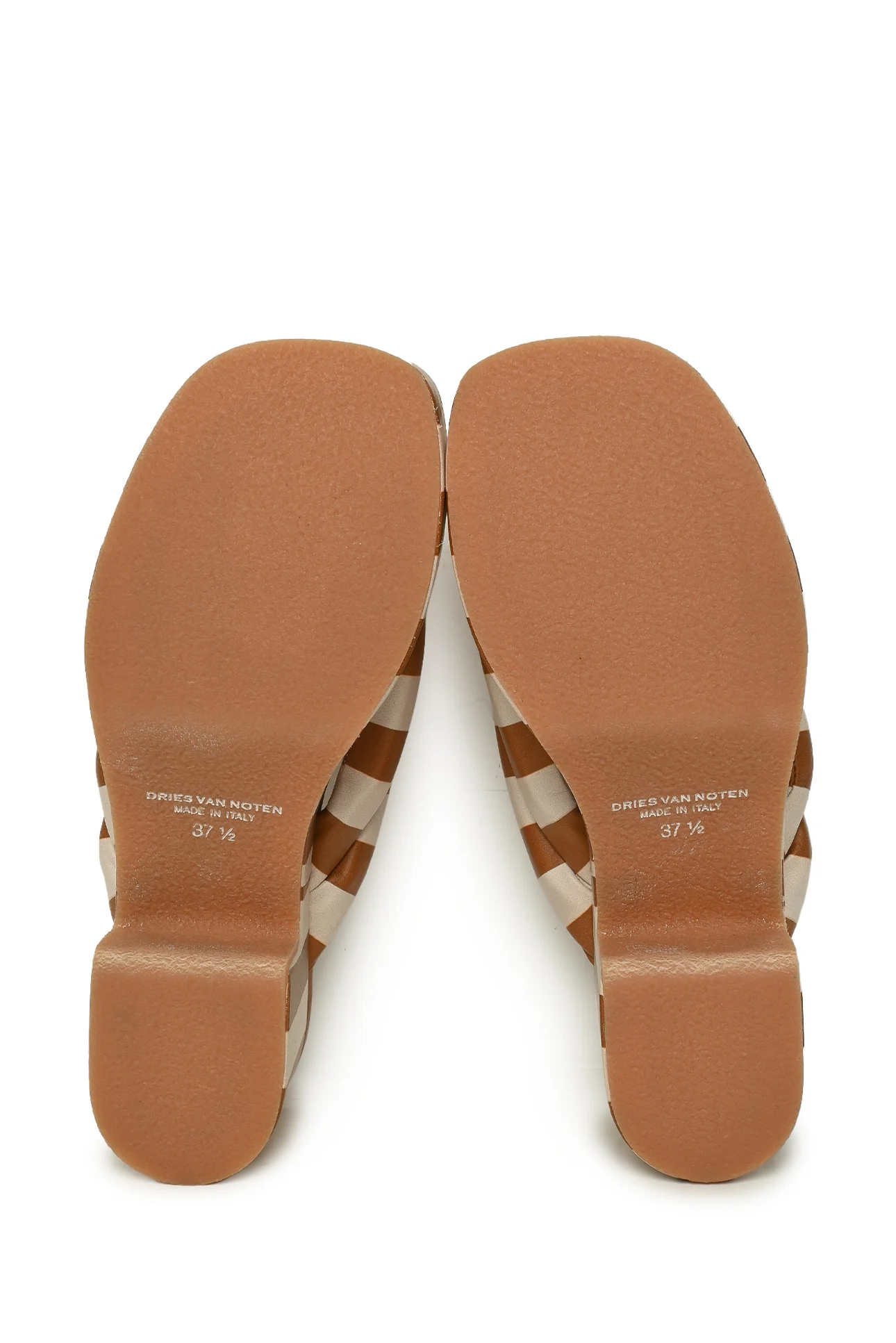 Dries Van Noten Size 37.5 Striped Platform Sandals - Image 8