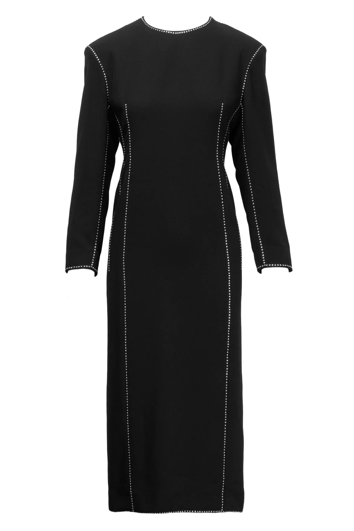 Dries Van Noten Size 38 Crystal Embellished Crepe Midi Dress