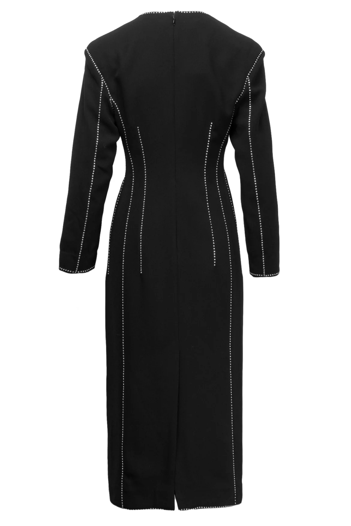 Dries Van Noten Size 38 Crystal Embellished Crepe Midi Dress - Image 2