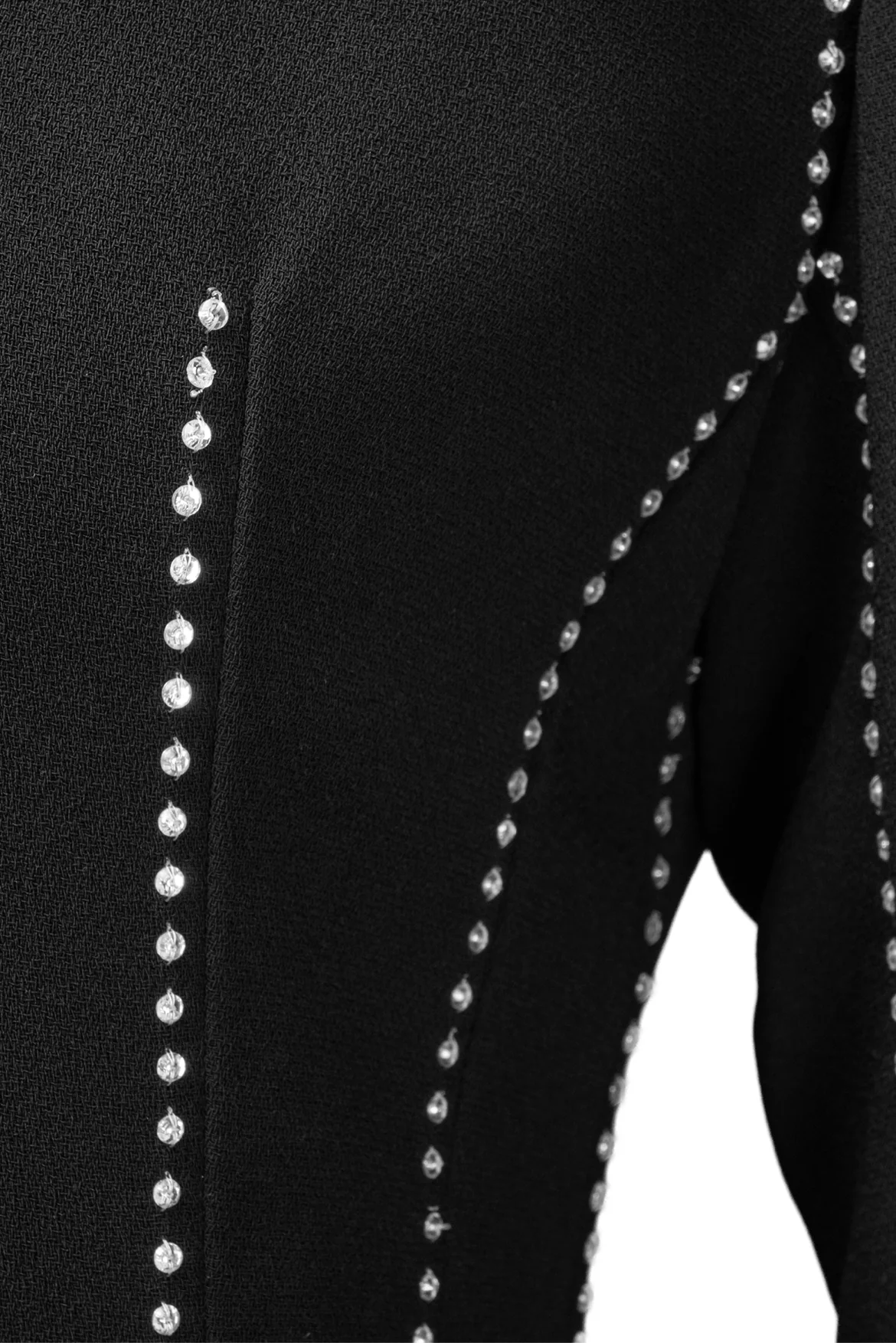 Dries Van Noten Size 38 Crystal Embellished Crepe Midi Dress - Image 3
