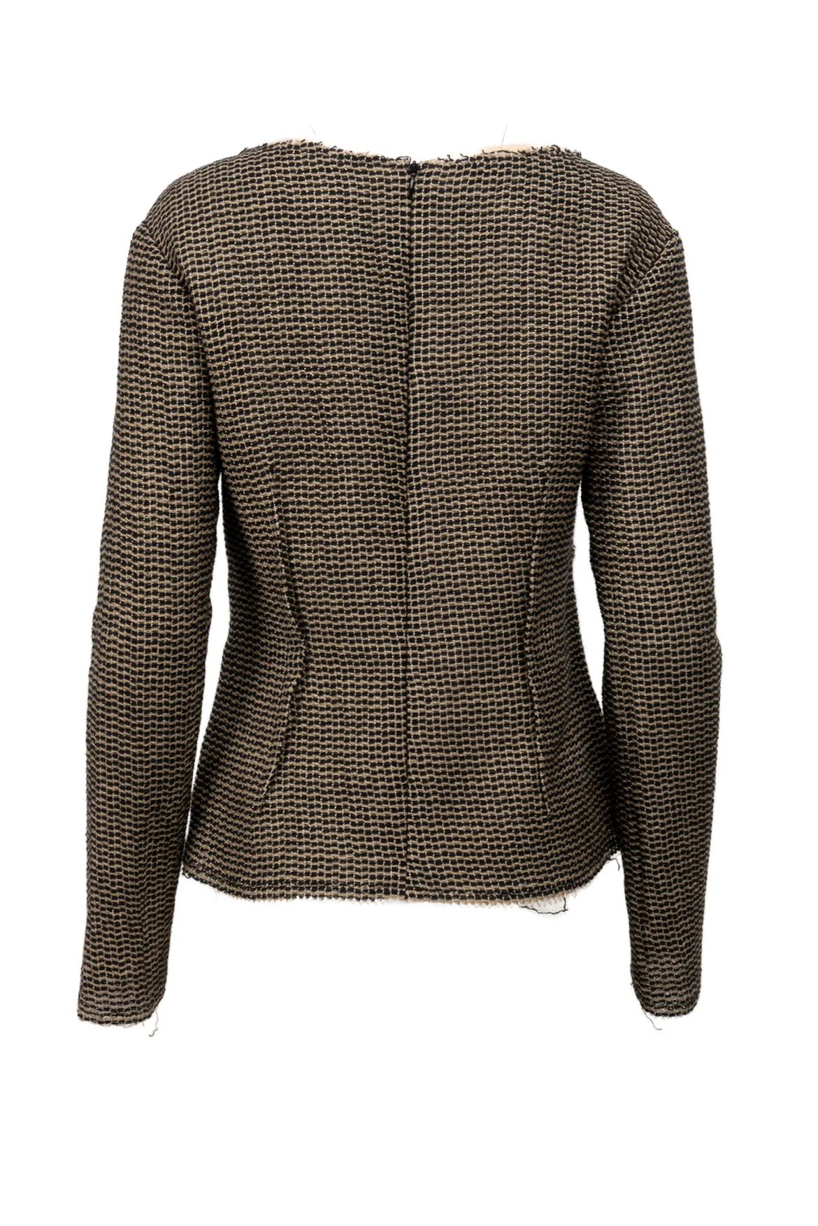 Dries Van Noten Size 38 Woven Ruched Frayed Long Sleeve Tops - Image 2
