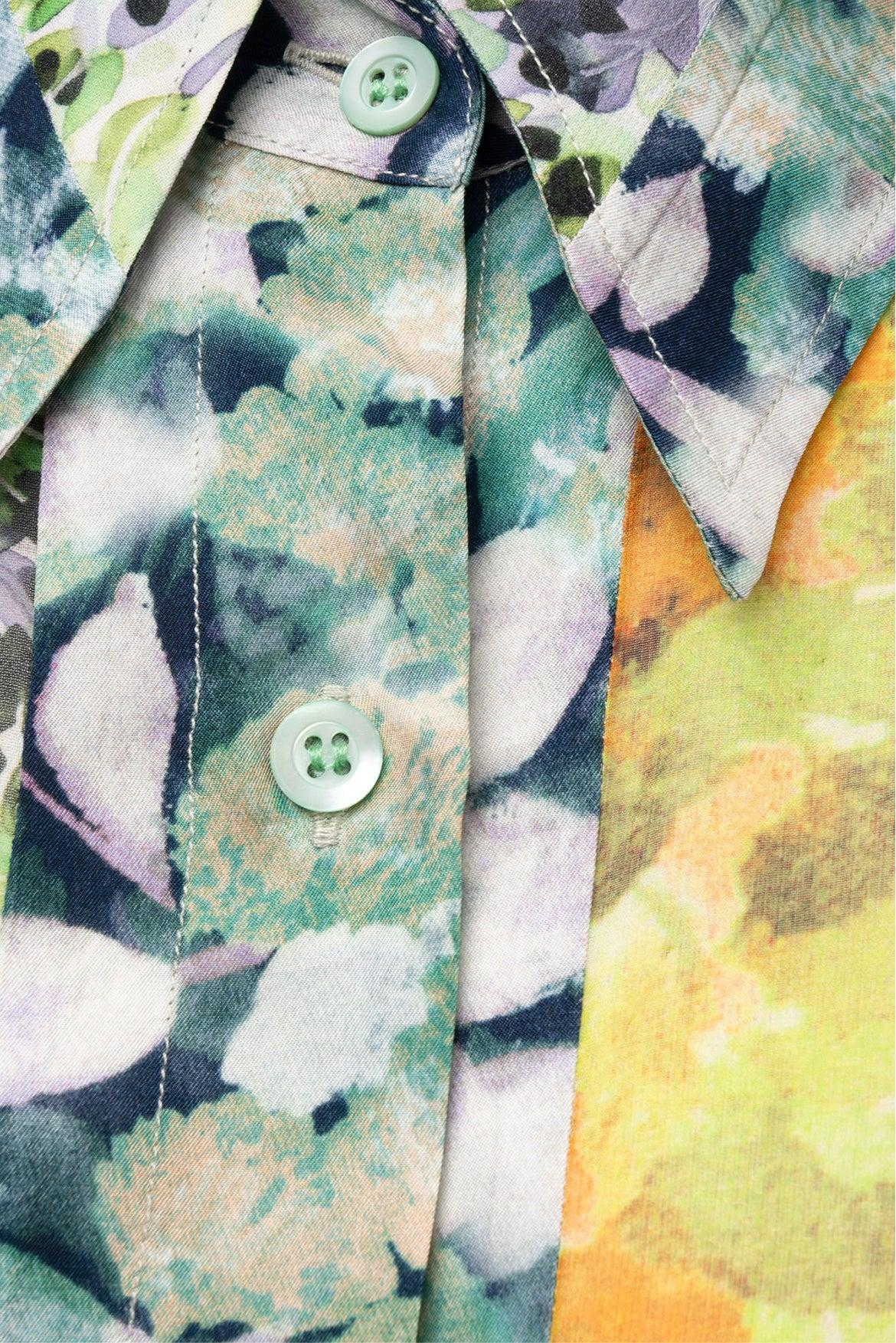Dries Van Noten Size 40 Celinda Silk Blend Patchwork Floral Print Blouse - Image 3