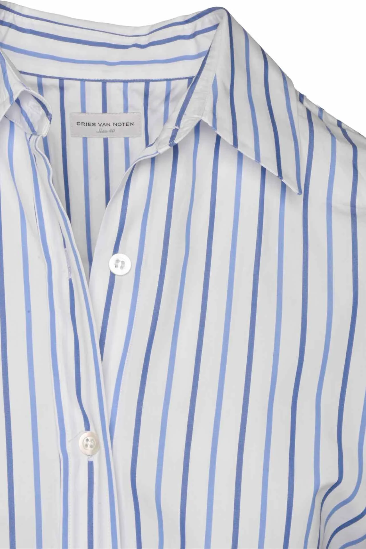 Dries Van Noten Size 40 Open Back Striped Shirt - Image 3