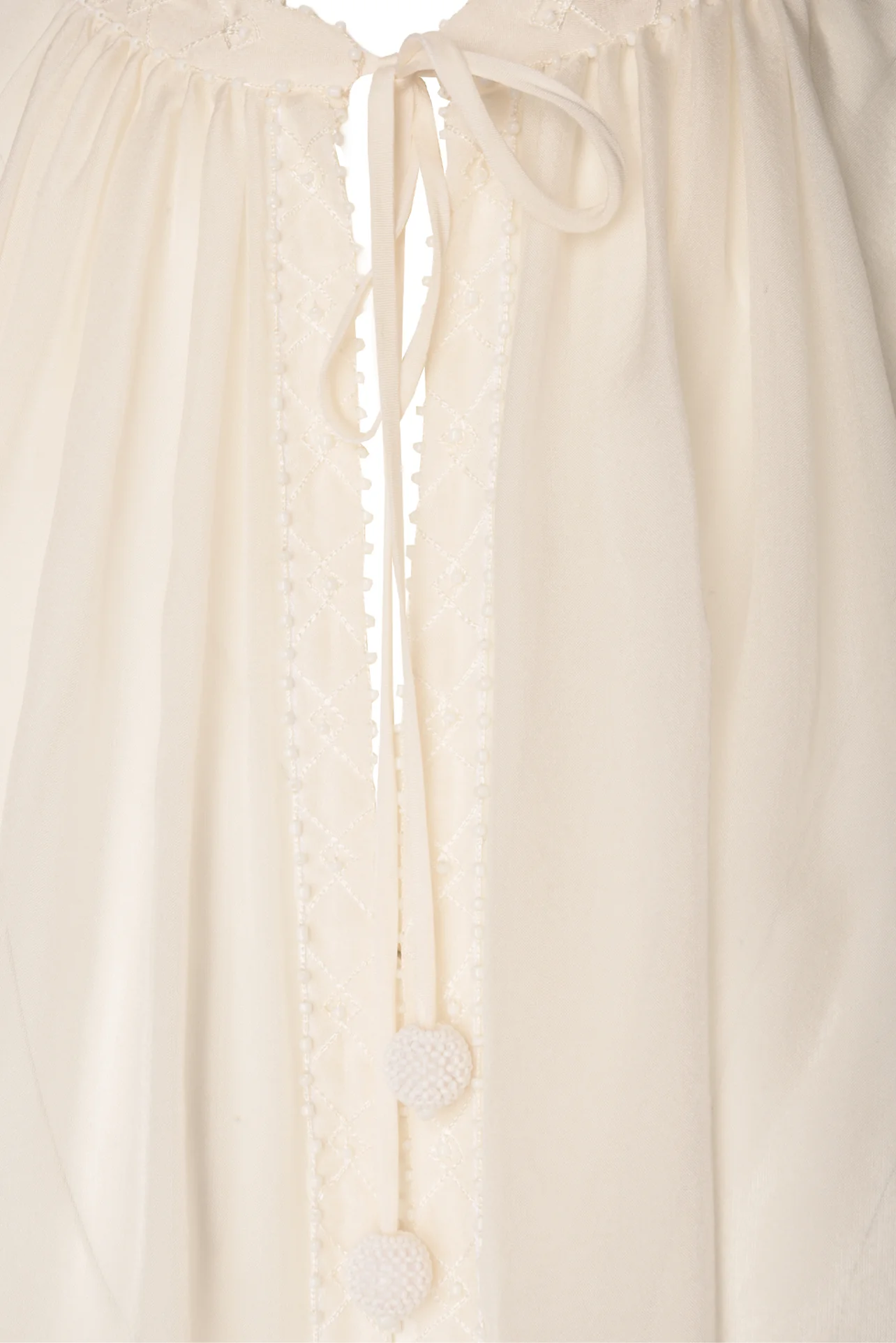 Dries Van Noten Size 6 Sheer Deep V L/S Tops - Image 3