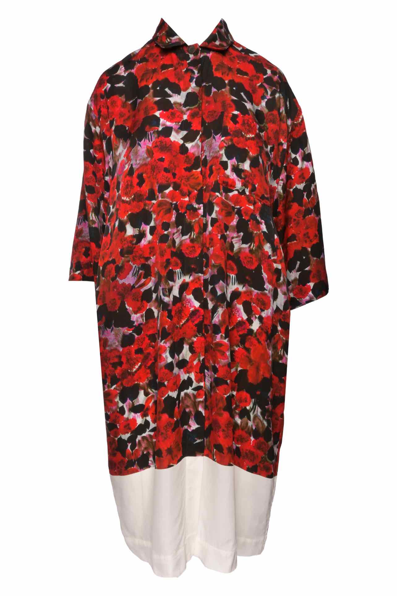 Dries Van Noten Size L Floral Shirt Dress