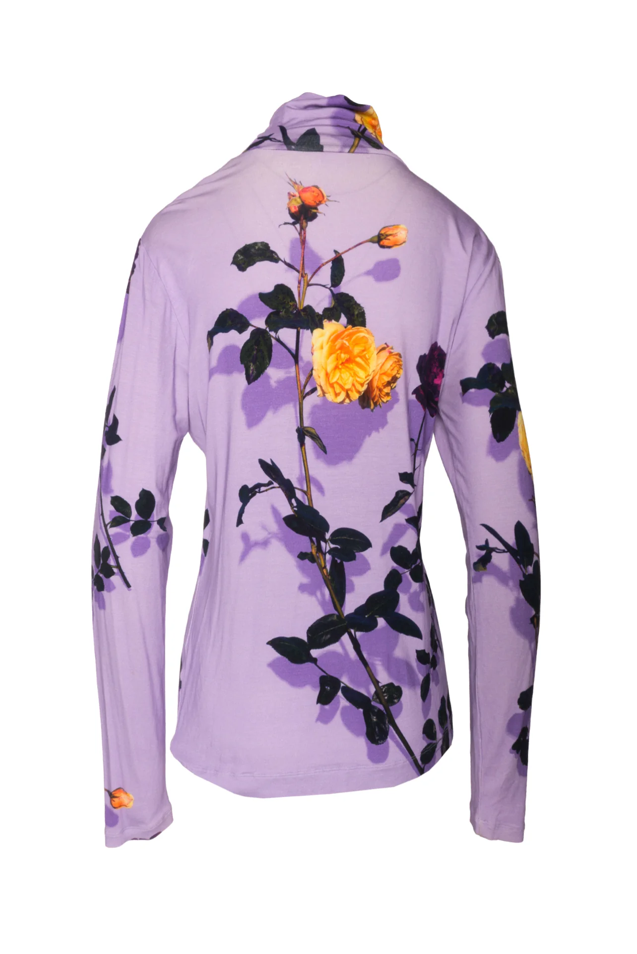Dries Van Noten Size L Turtleneck Floral Long Sleeve Top - Image 2