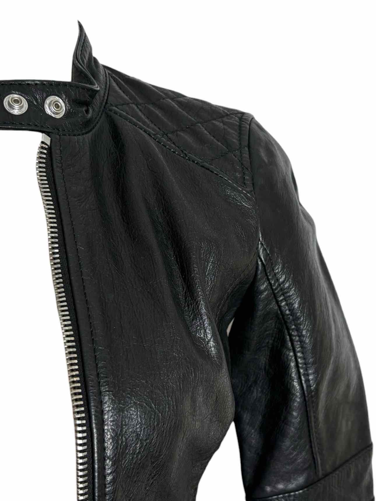 DSquared Leather Moto Size XS Jacket - Image 3