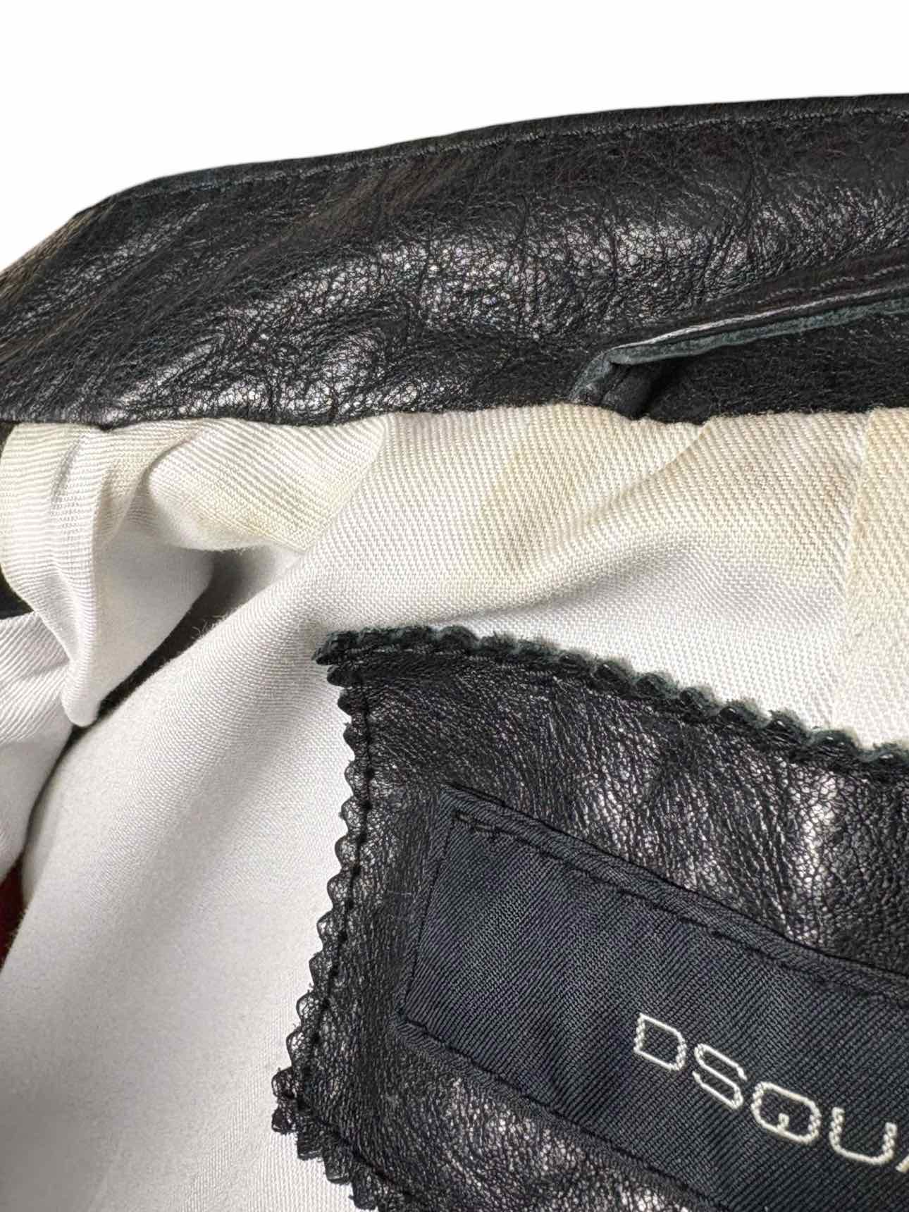 DSquared Leather Moto Size XS Jacket - Image 7